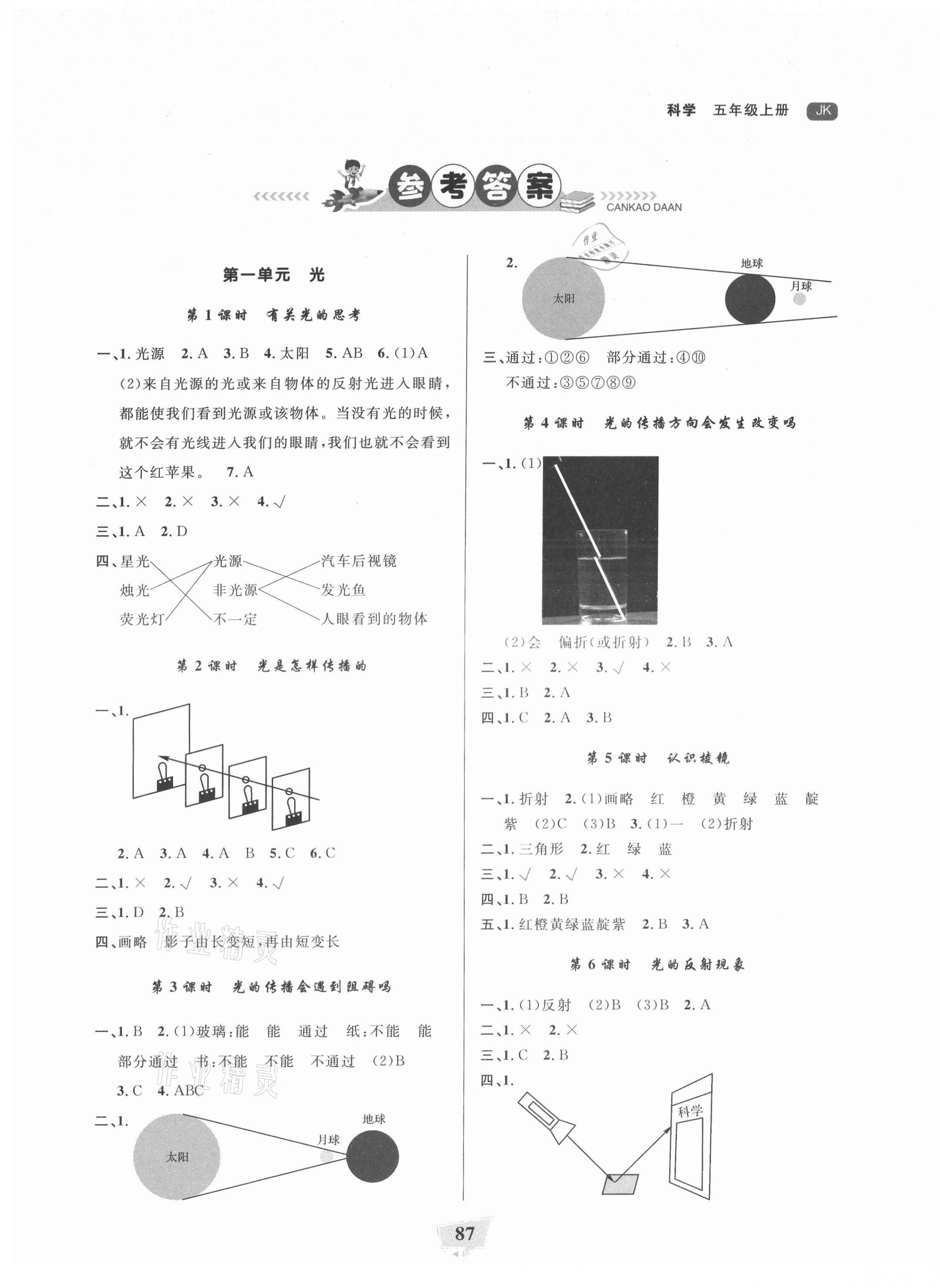 2021年課時(shí)直通車五年級(jí)科學(xué)上冊(cè)教科版浙江專版 參考答案第1頁(yè)