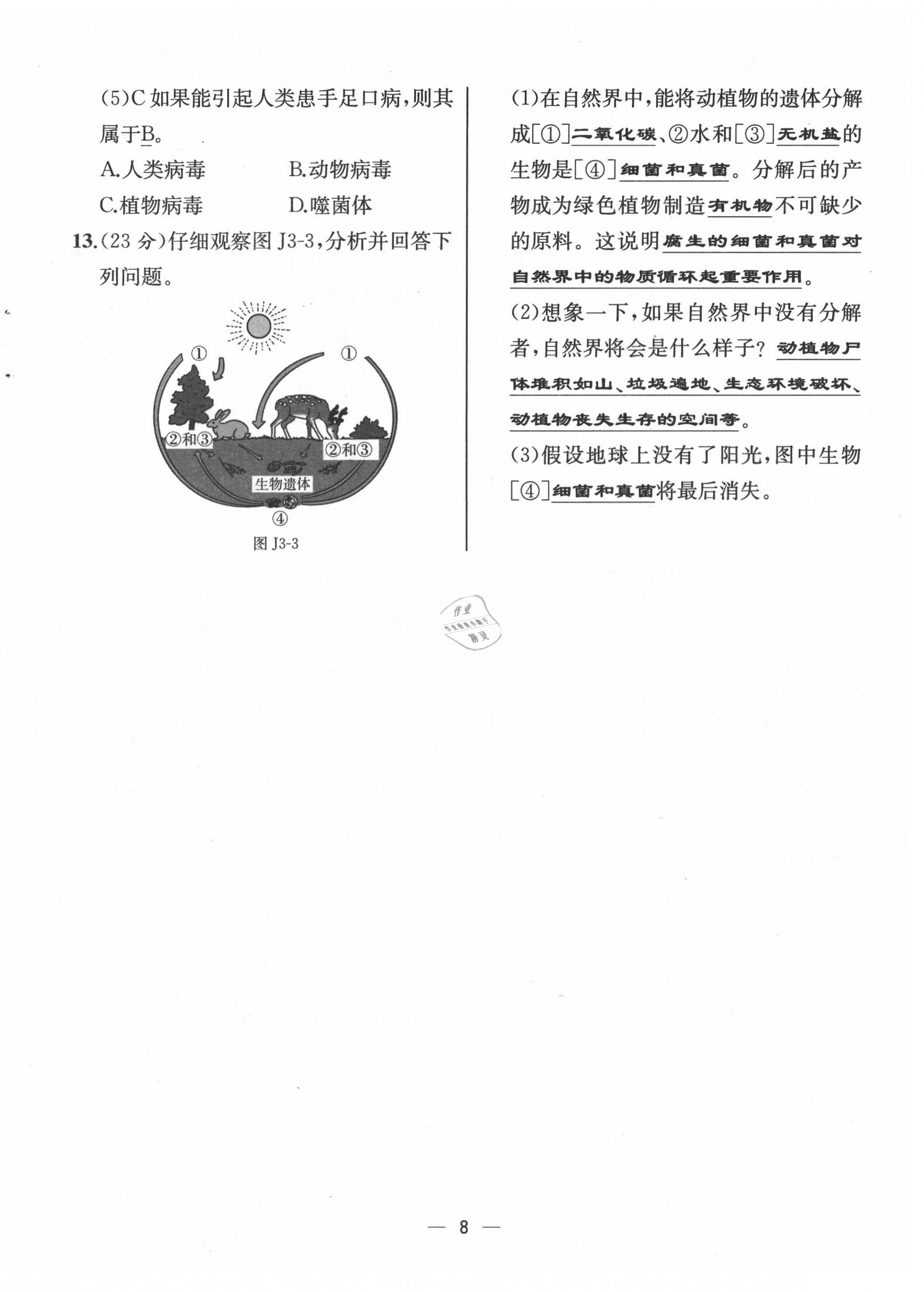 2021年人教金學(xué)典同步解析與測(cè)評(píng)八年級(jí)生物上冊(cè)人教版云南專版 第8頁