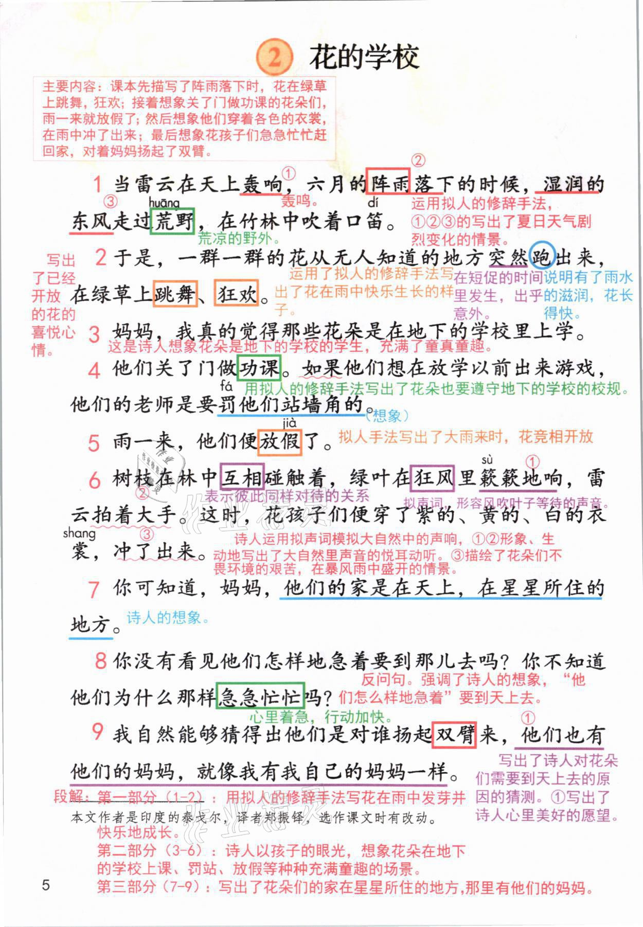 2021年教材課本三年級語文上冊人教版 參考答案第5頁