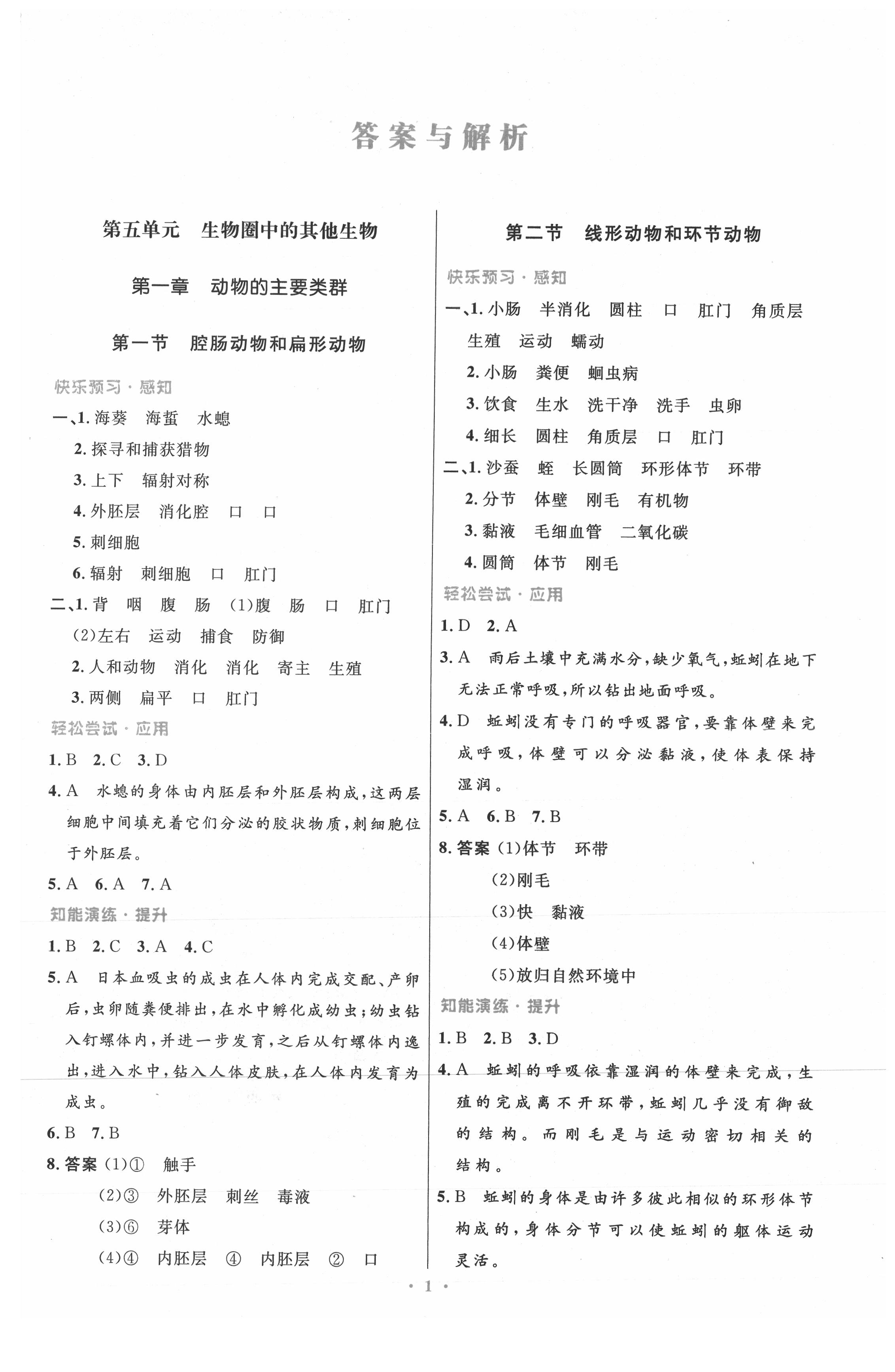 2021年同步测控优化设计八年级生物上册人教版精编版 第1页