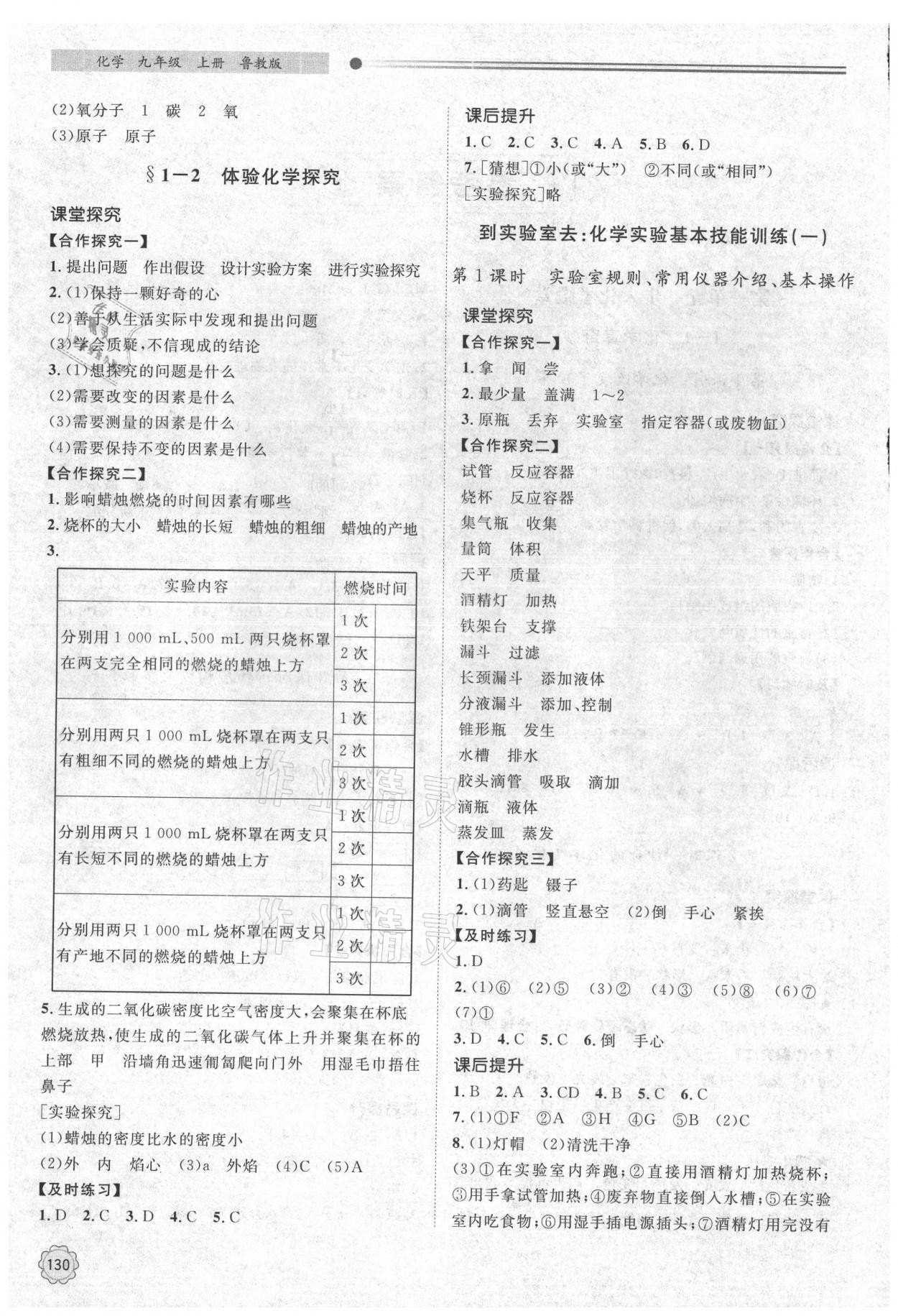 2021年初中同步練習(xí)冊九年級(jí)化學(xué)上冊魯教版明天出版社 第2頁