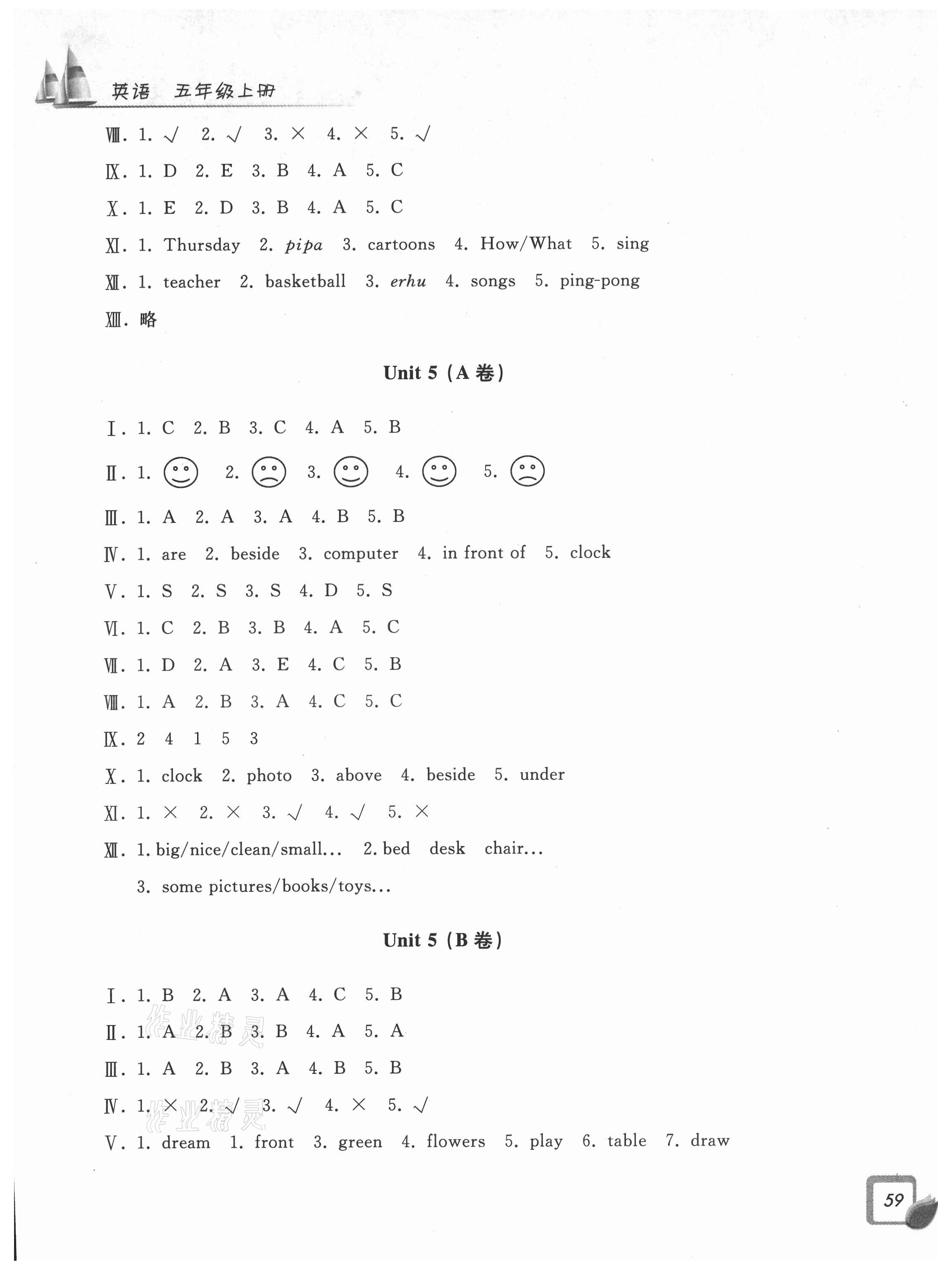 2021年學(xué)力測評小學(xué)生單元測試卷五年級英語上冊人教版 第7頁