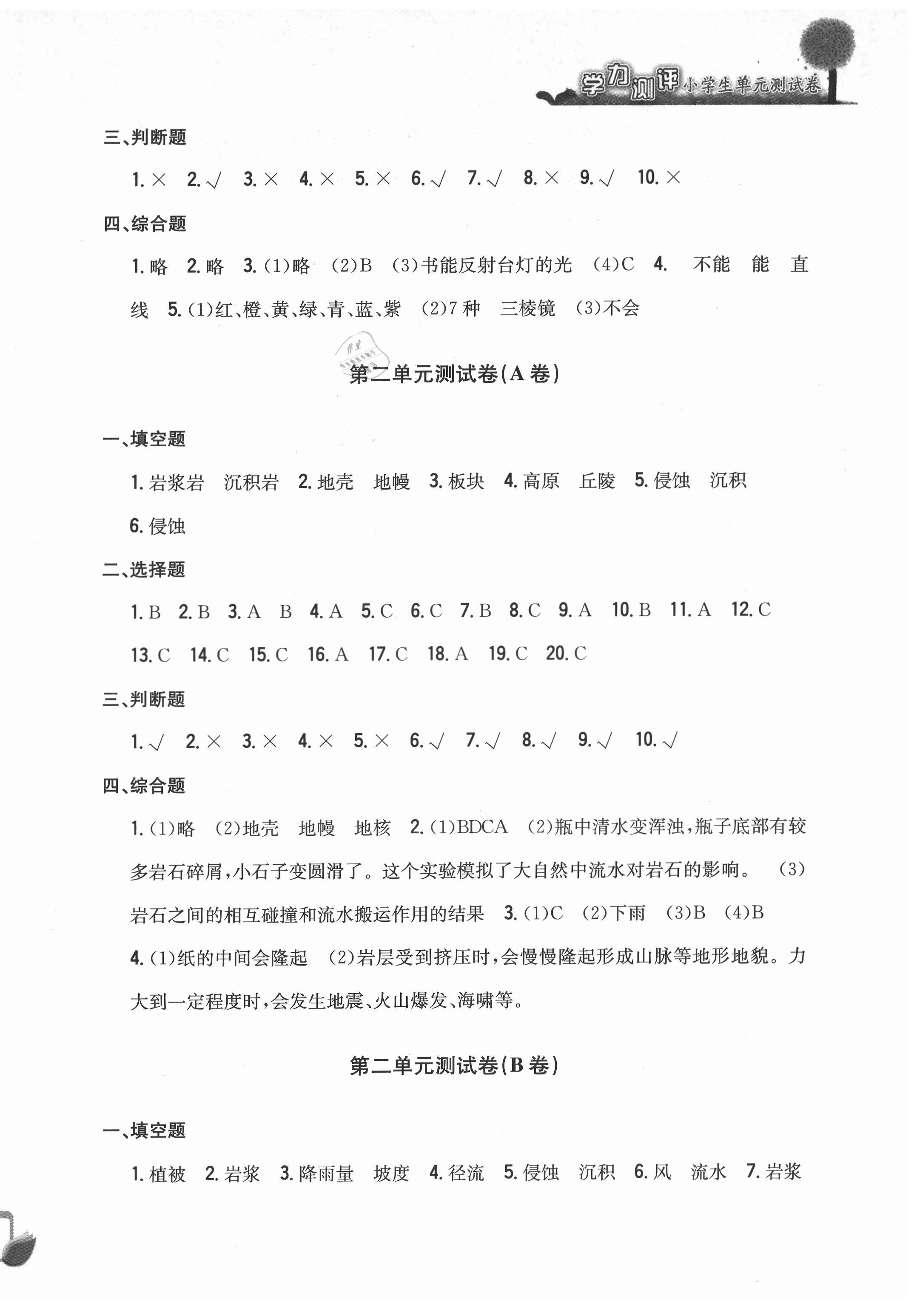 2021年學(xué)力測評小學(xué)生單元測試卷五年級科學(xué)上冊教科版 第2頁