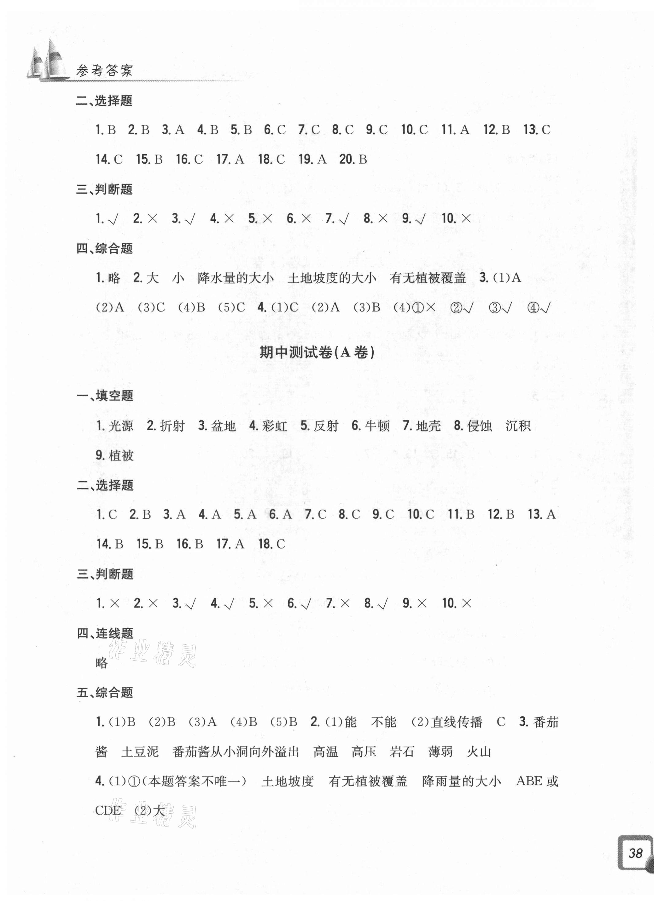 2021年學(xué)力測評小學(xué)生單元測試卷五年級科學(xué)上冊教科版 第3頁