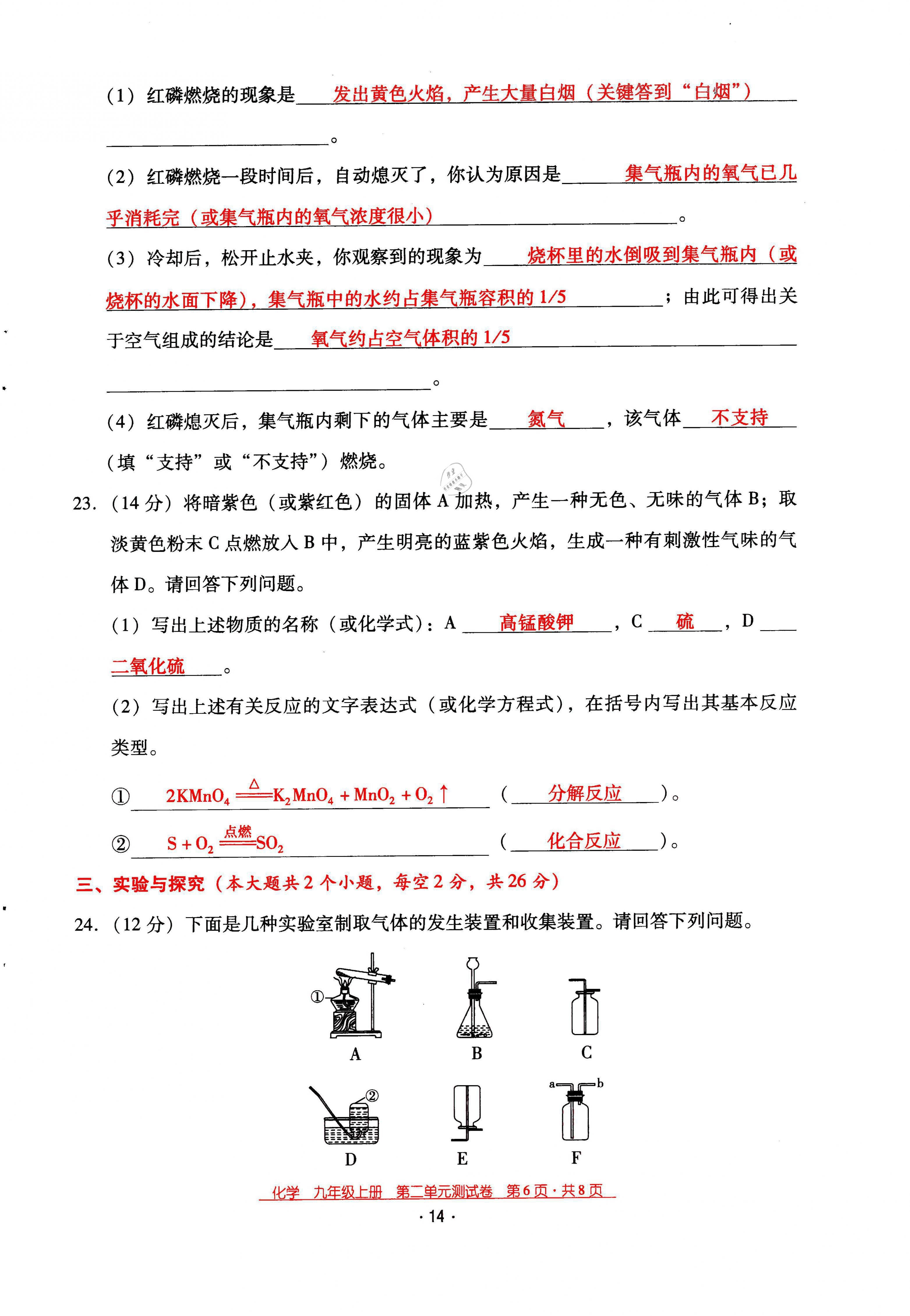 2021年云南省標(biāo)準(zhǔn)教輔優(yōu)佳學(xué)案九年級(jí)化學(xué)上冊(cè)人教版 第14頁(yè)