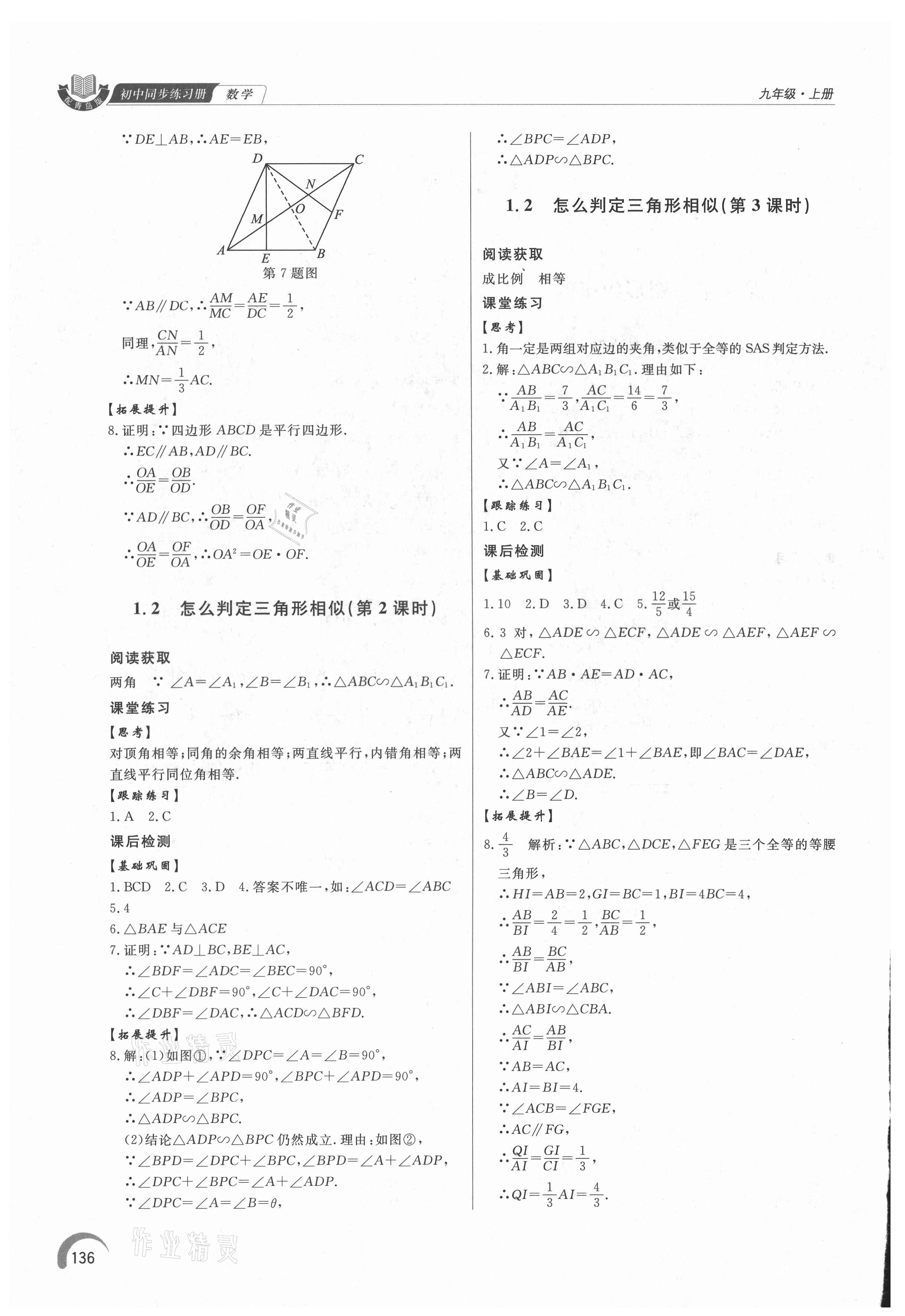 2021年同步练习册泰山出版社九年级数学上册青岛版 第2页