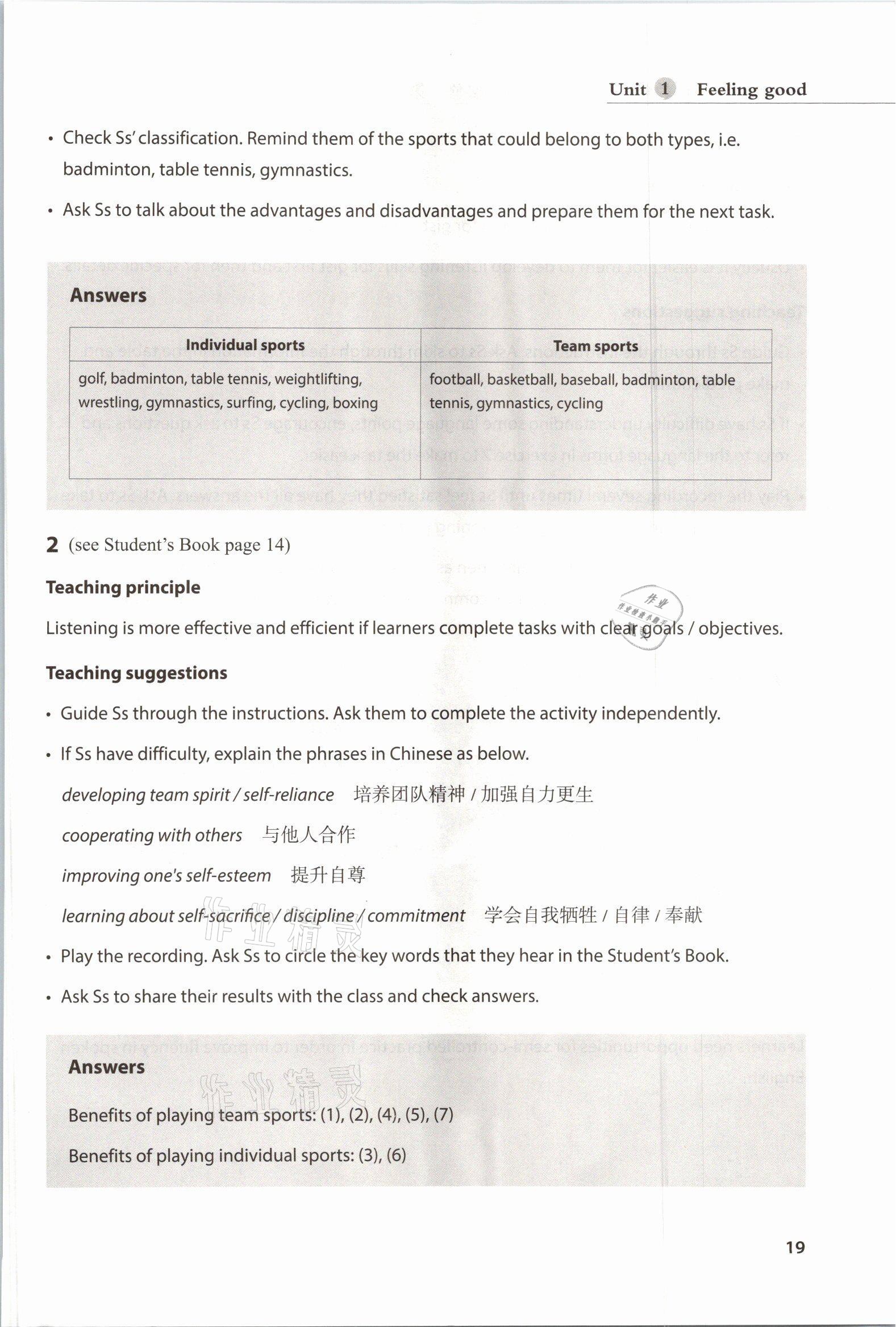 2021年教材課本高中英語選擇性必修第一冊(cè)滬教版 參考答案第19頁