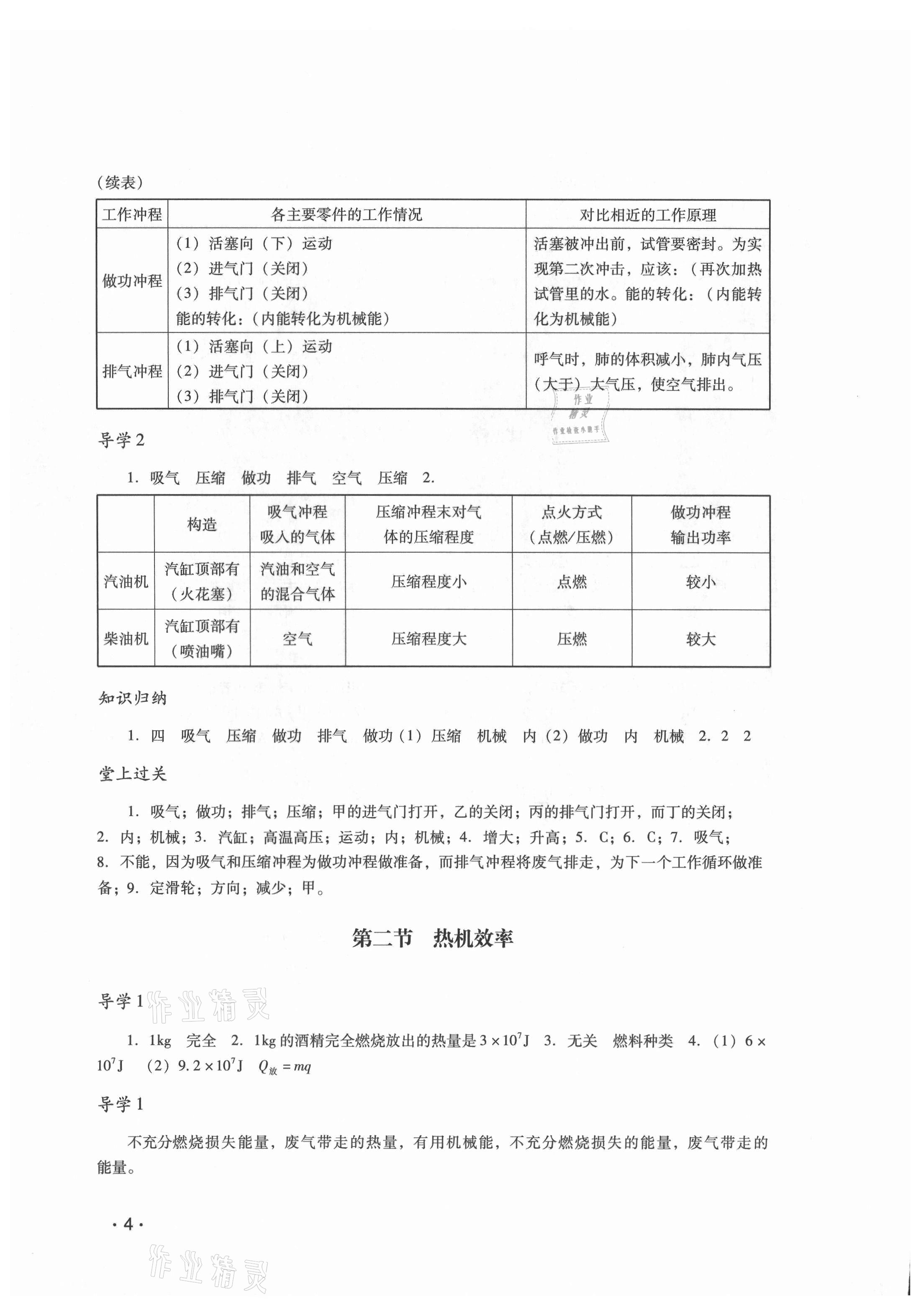 2021年经典导学九年级物理全一册人教版 参考答案第4页