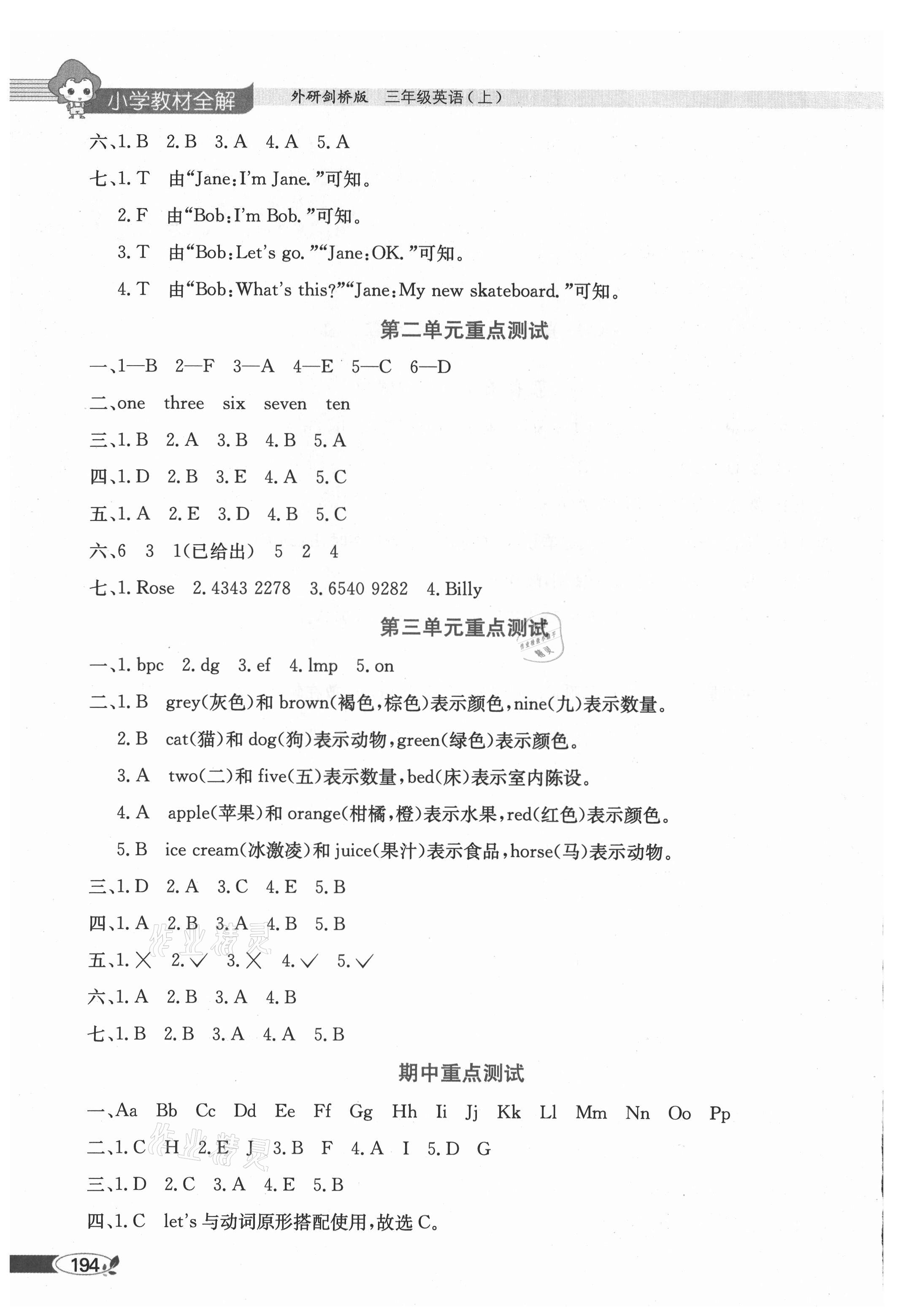 2021年小學(xué)教材全解三年級(jí)英語上冊(cè)外研劍橋版三起 第2頁