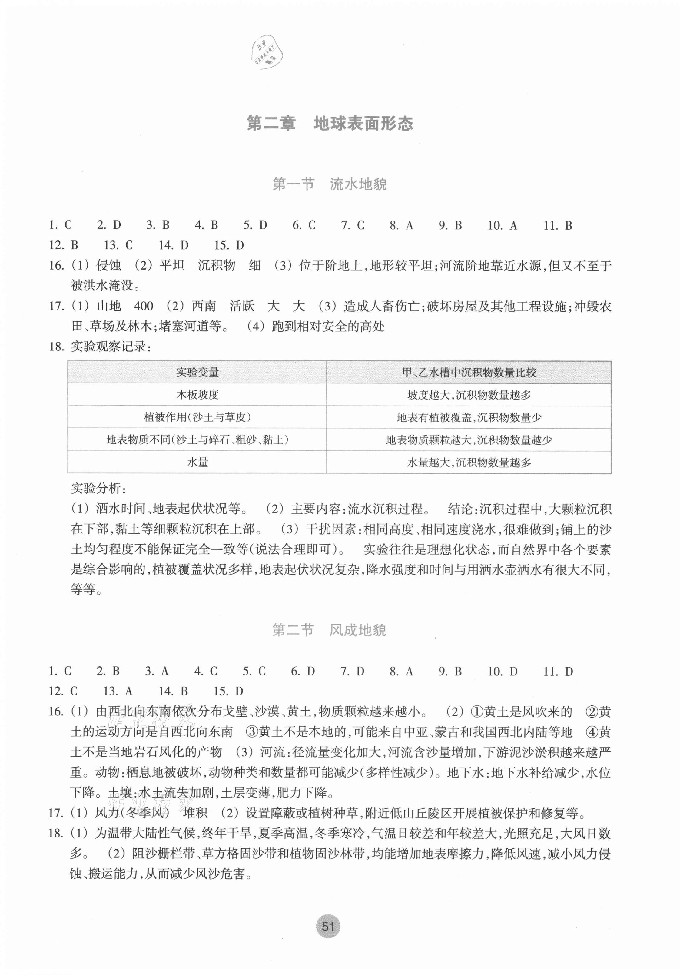 2021年作業(yè)本浙江教育出版社高中必修1地理湘教版 參考答案第3頁