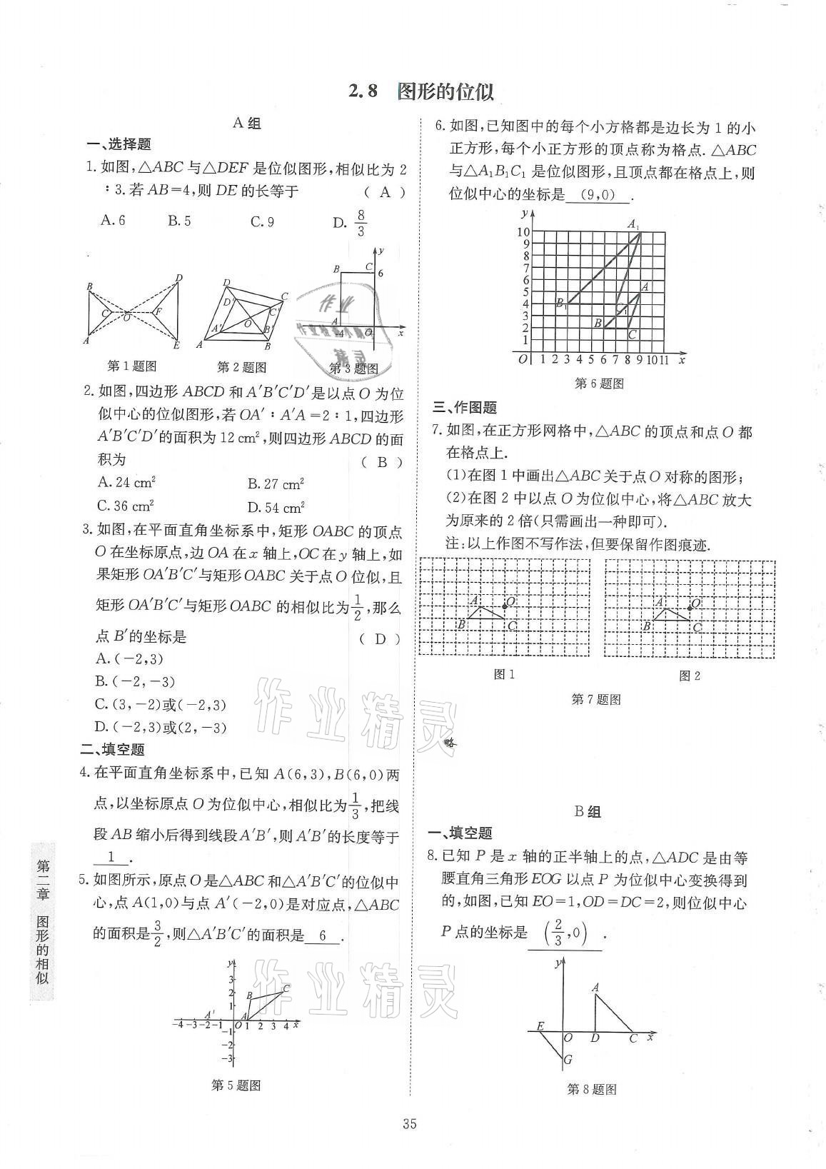 2021年金典訓(xùn)練九年級(jí)數(shù)學(xué)全一冊(cè)北師大版 參考答案第35頁