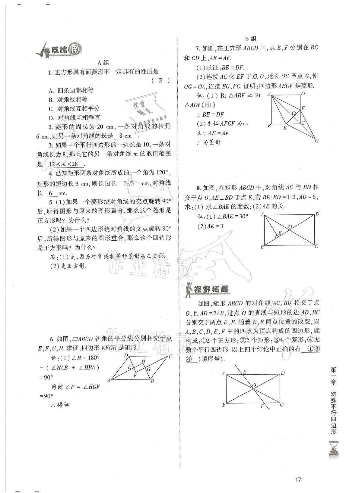 2021年育才金典九年級數(shù)學(xué)全一冊北師大版 參考答案第17頁