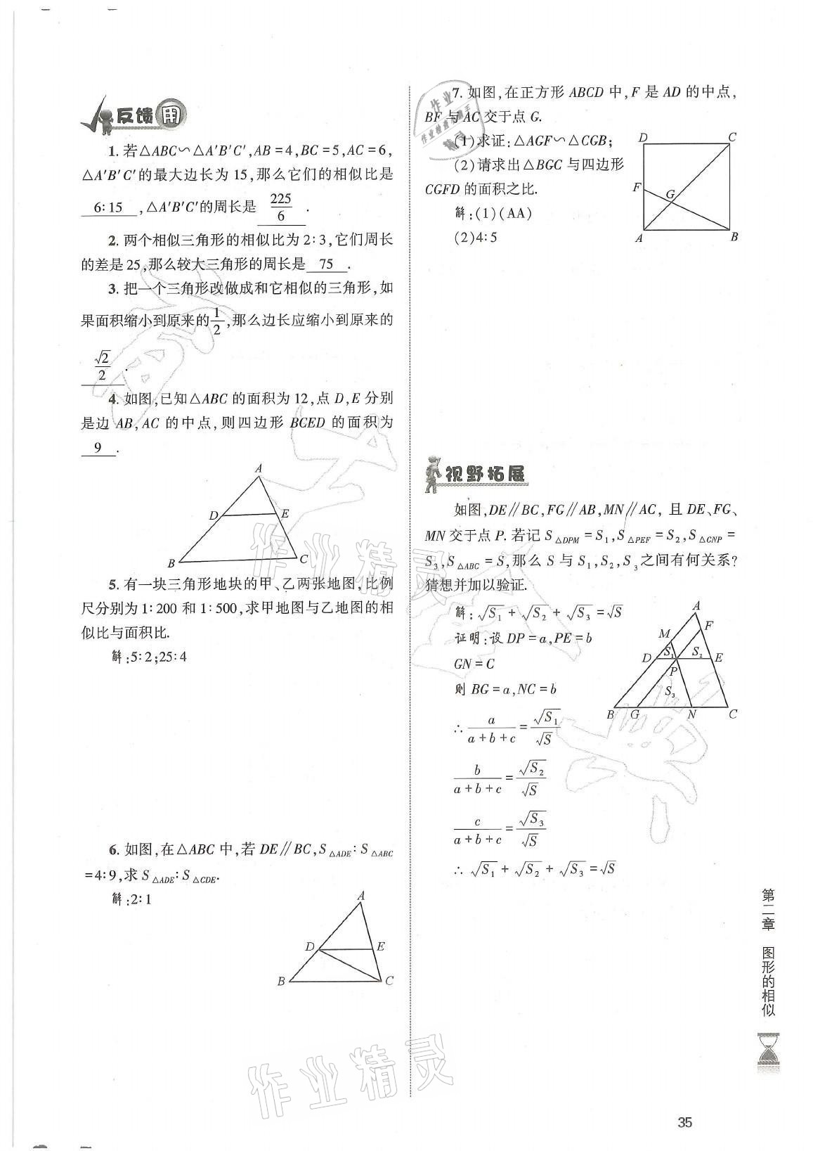 2021年育才金典九年級(jí)數(shù)學(xué)全一冊(cè)北師大版 參考答案第35頁(yè)