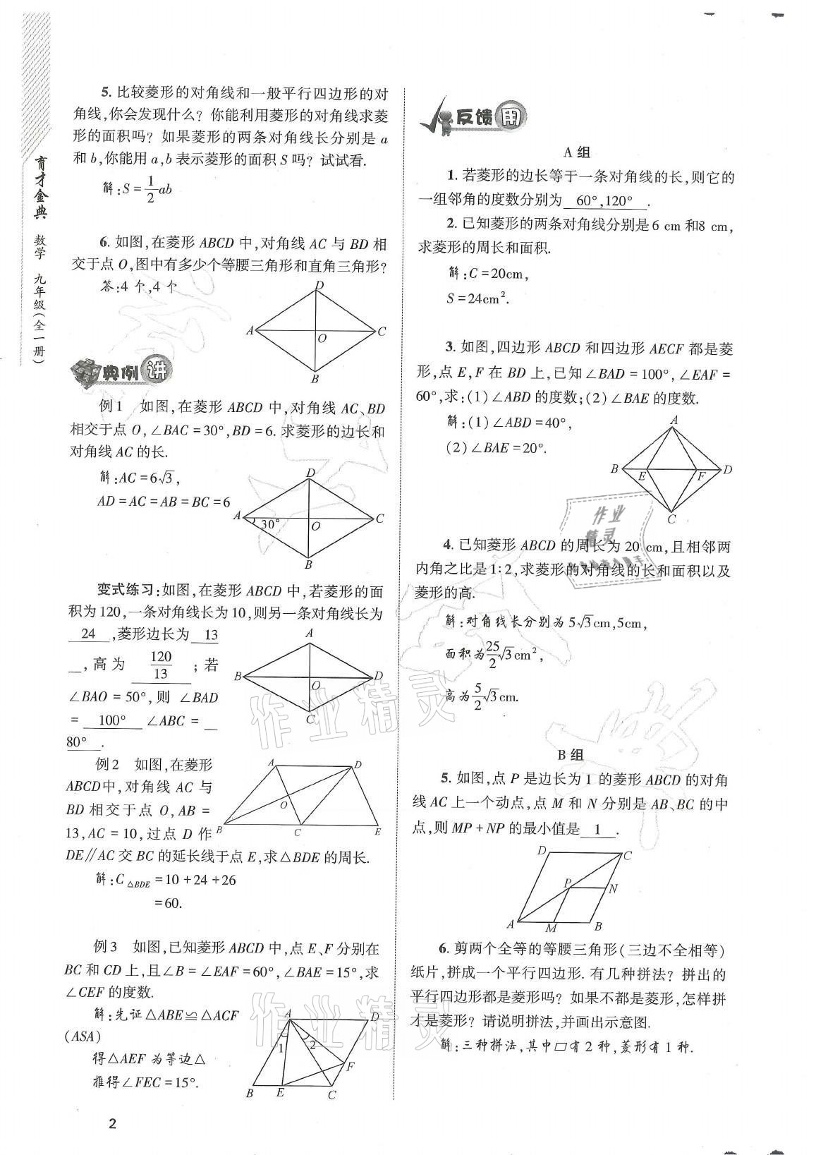 2021年育才金典九年級數(shù)學(xué)全一冊北師大版 參考答案第2頁