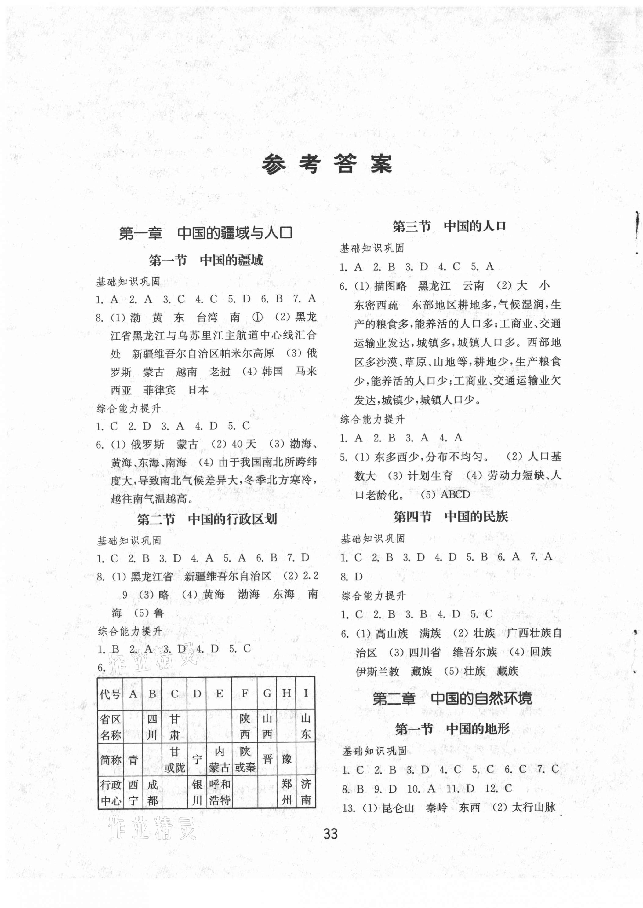 2021年初中基礎(chǔ)訓(xùn)練山東教育出版社八年級(jí)地理上冊(cè)湘教版 第1頁