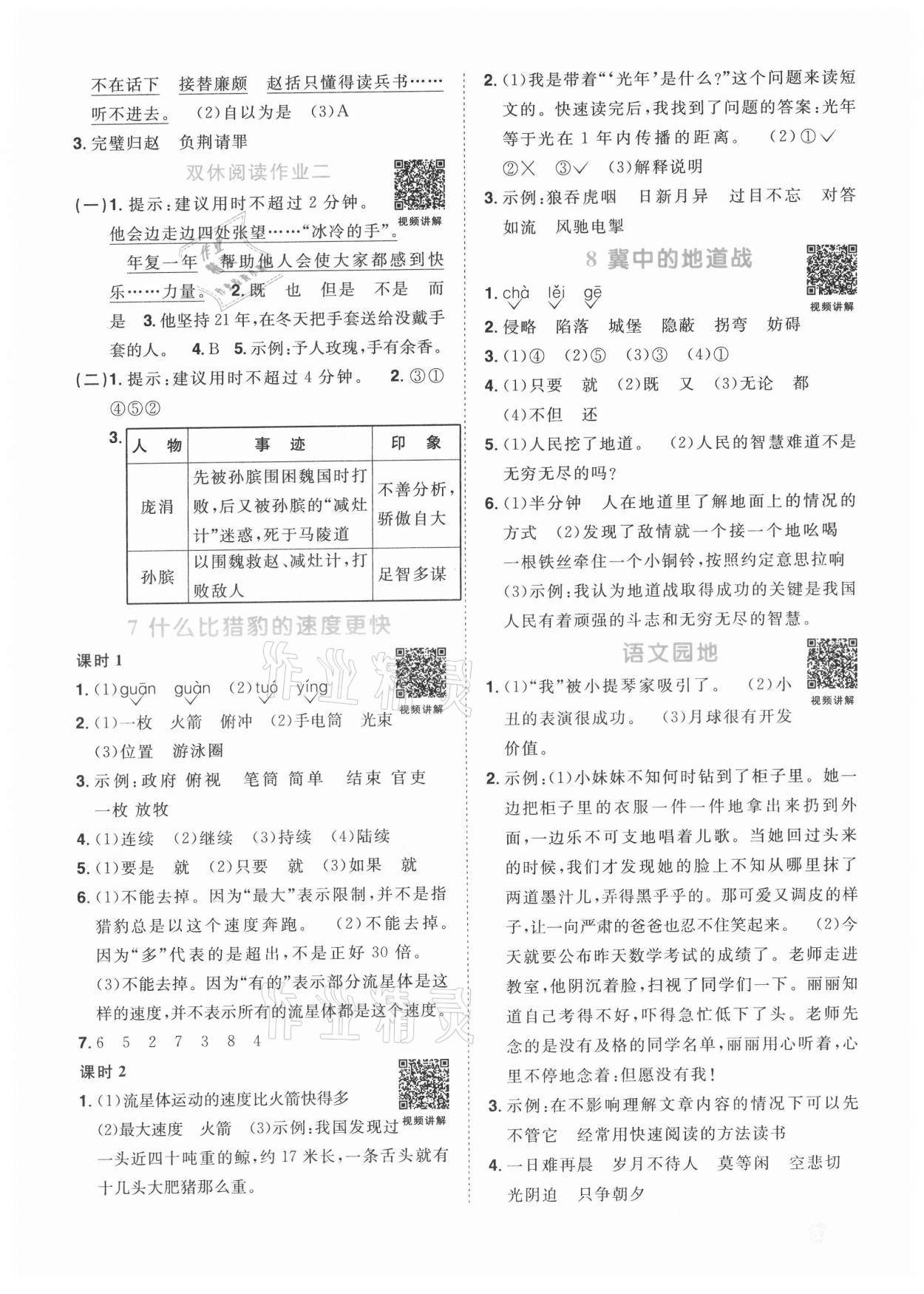 2021年陽光同學課時優(yōu)化作業(yè)五年級語文上冊人教版 第3頁