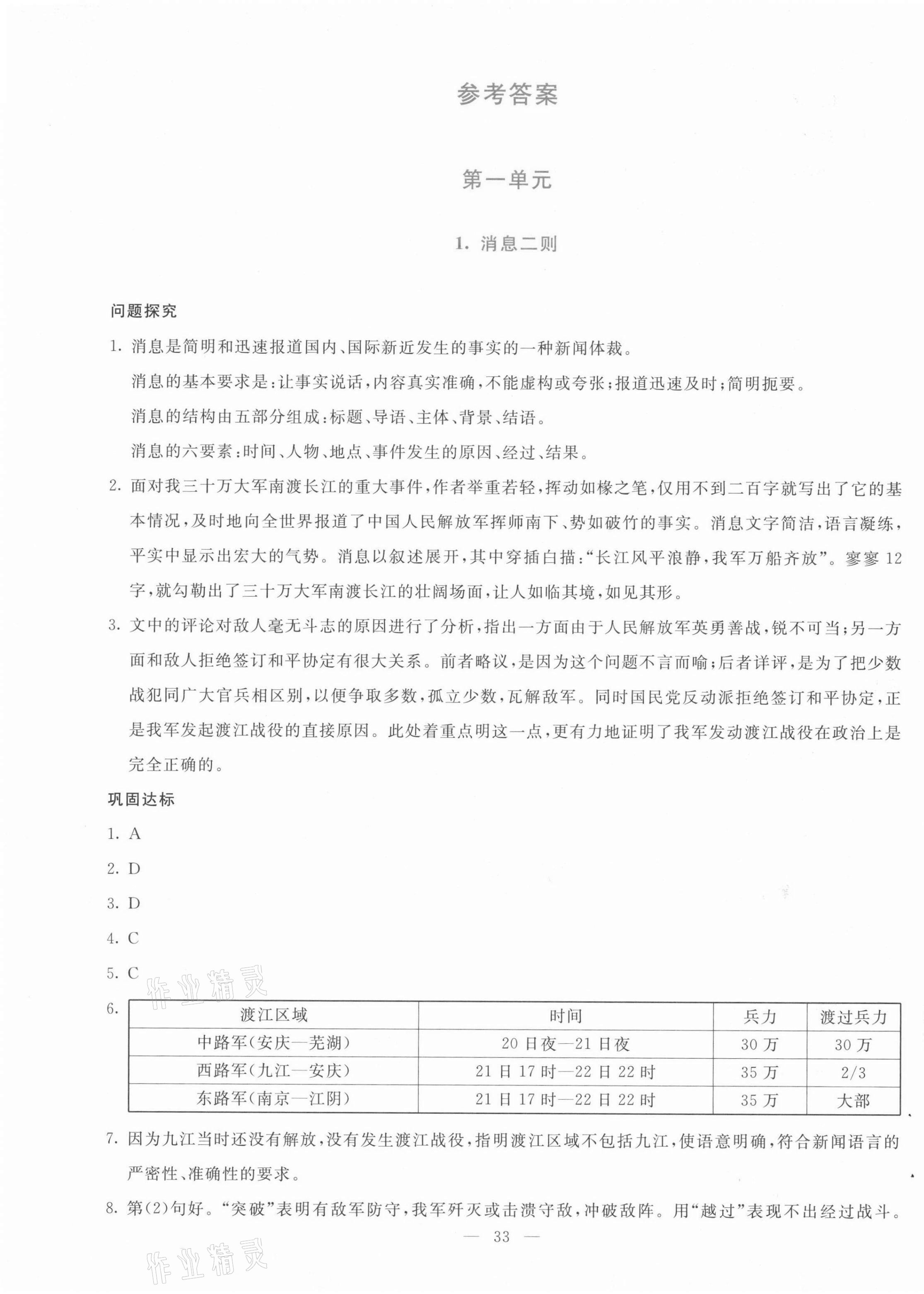 2021年同步學(xué)與練八年級(jí)語(yǔ)文上冊(cè)人教版 參考答案第1頁(yè)