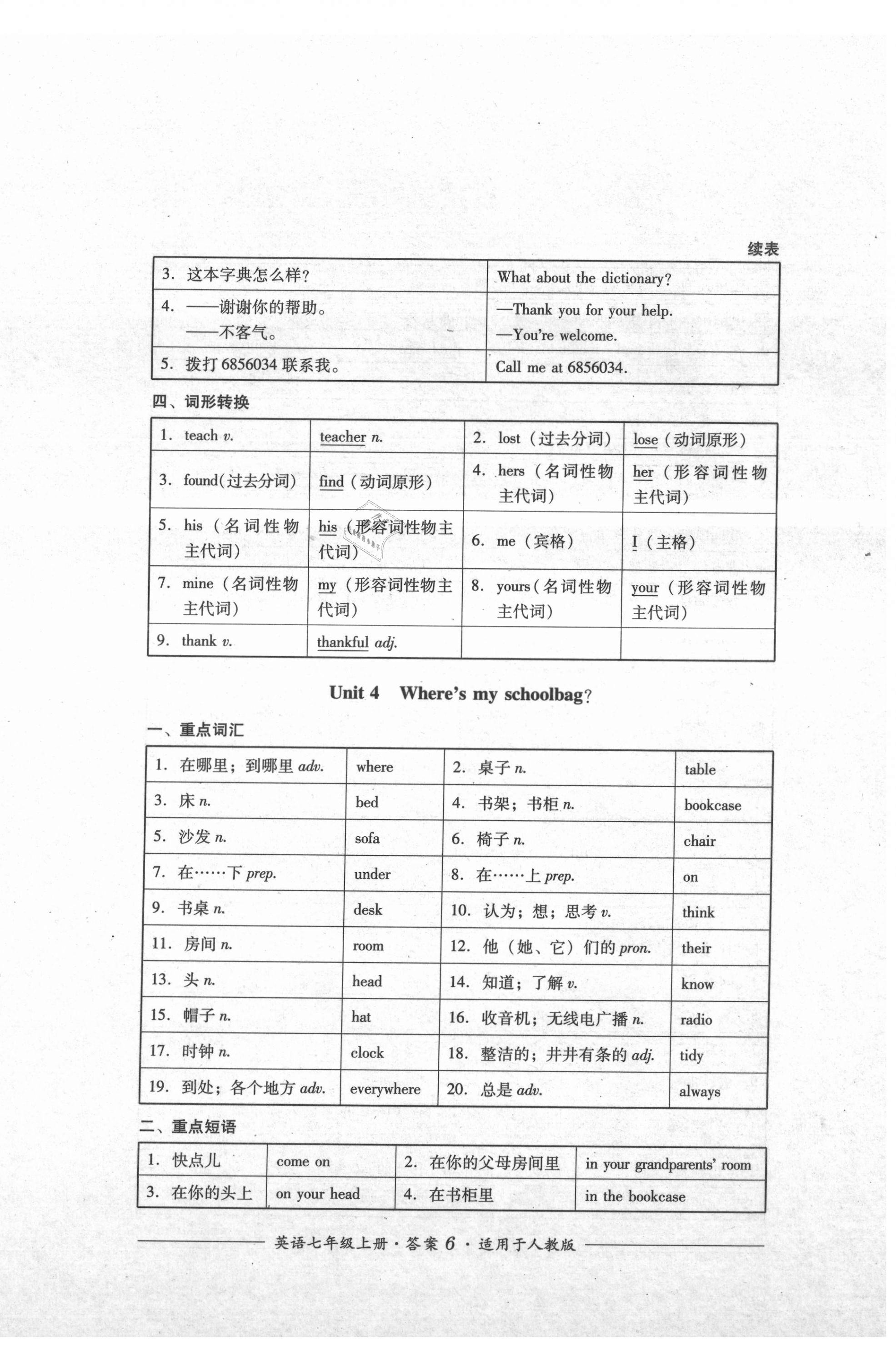 2021年单元测评七年级英语上册人教版四川教育出版社 第6页