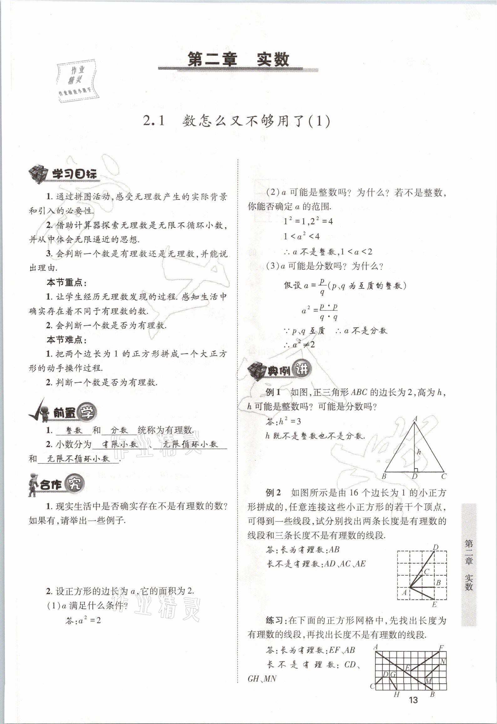 2021年育才金典八年級數(shù)學(xué)上冊北師大版 參考答案第13頁