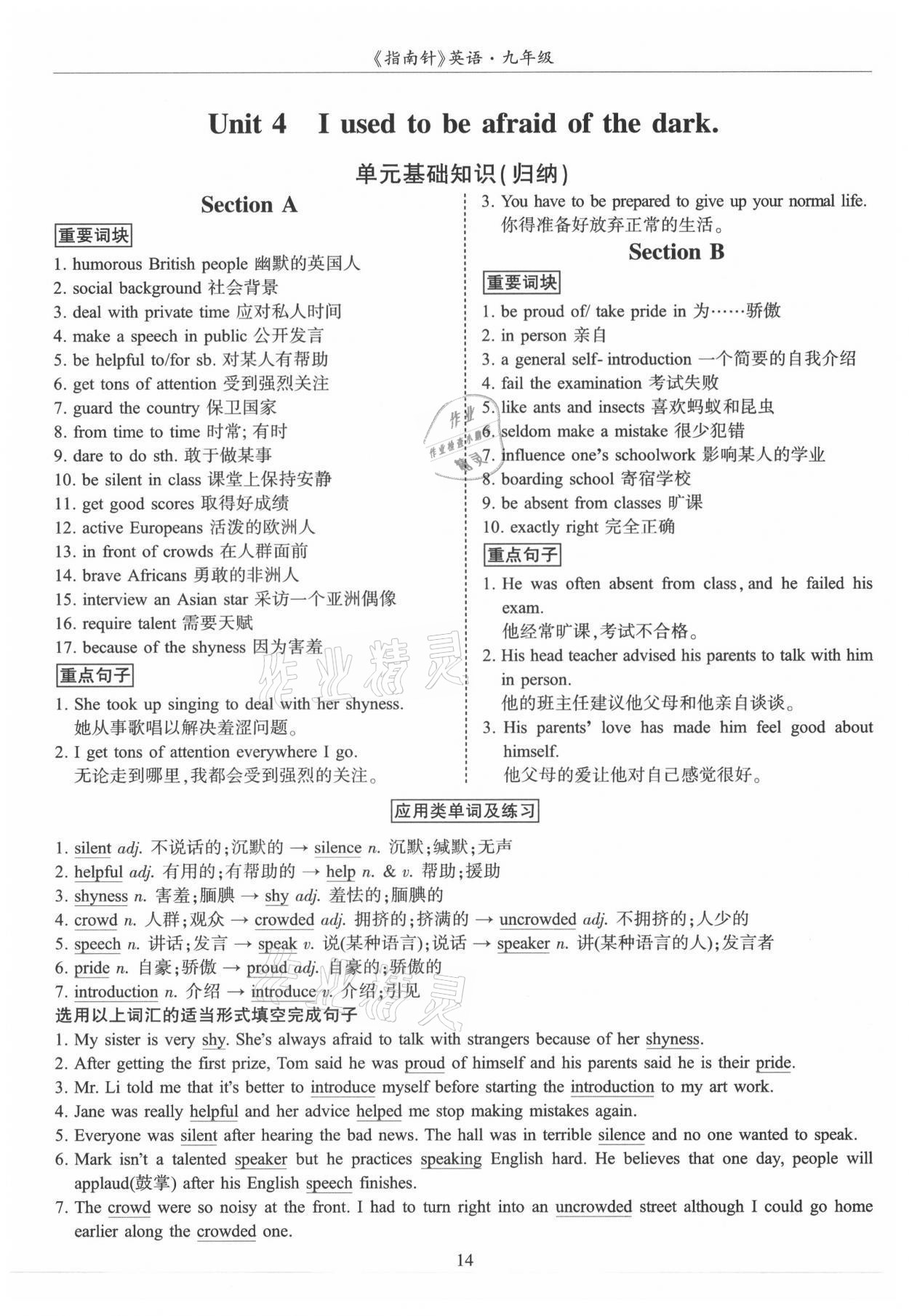 2021年指南针高分必备九年级英语全一册人教版成都专版 第14页