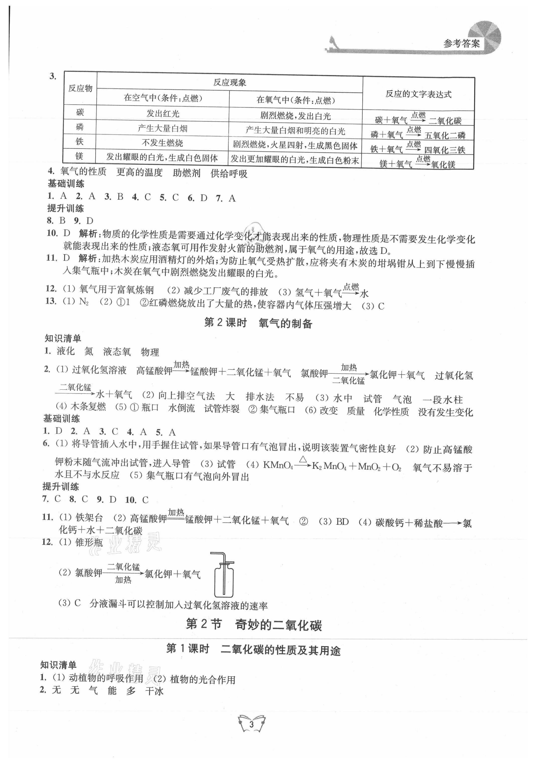 2021年創(chuàng)新課時作業(yè)本九年級化學上冊滬教版 第3頁