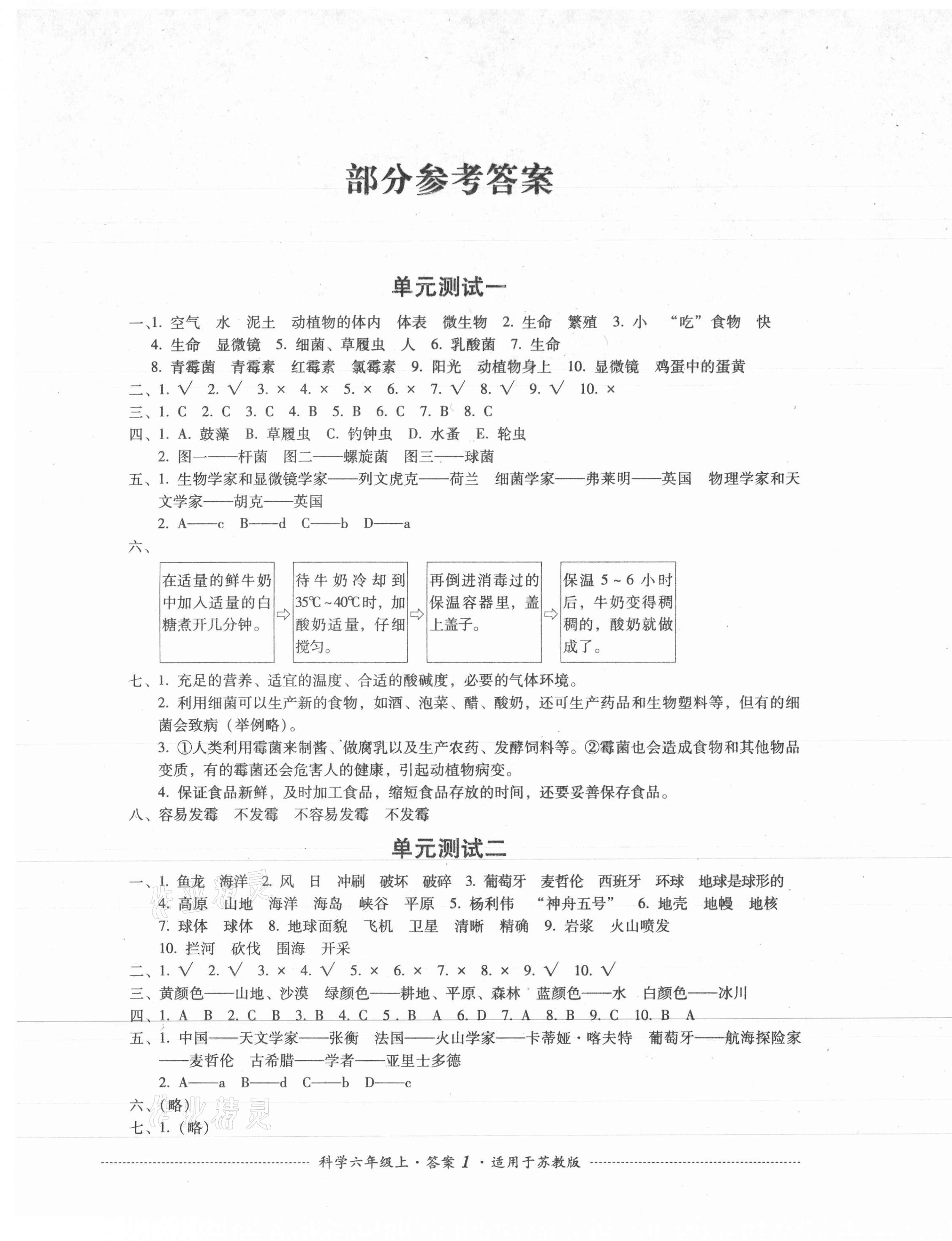 2021年單元測試四川教育出版社六年級科學(xué)上冊蘇教版 第1頁