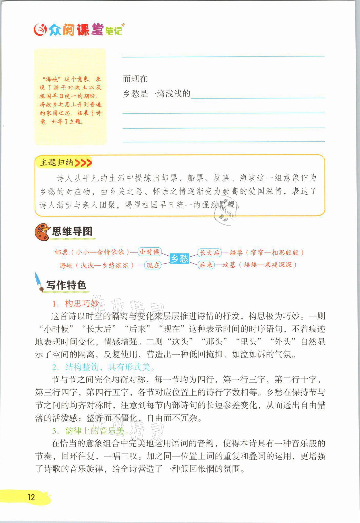 2021年課堂筆記九年級語文上冊人教版 參考答案第12頁