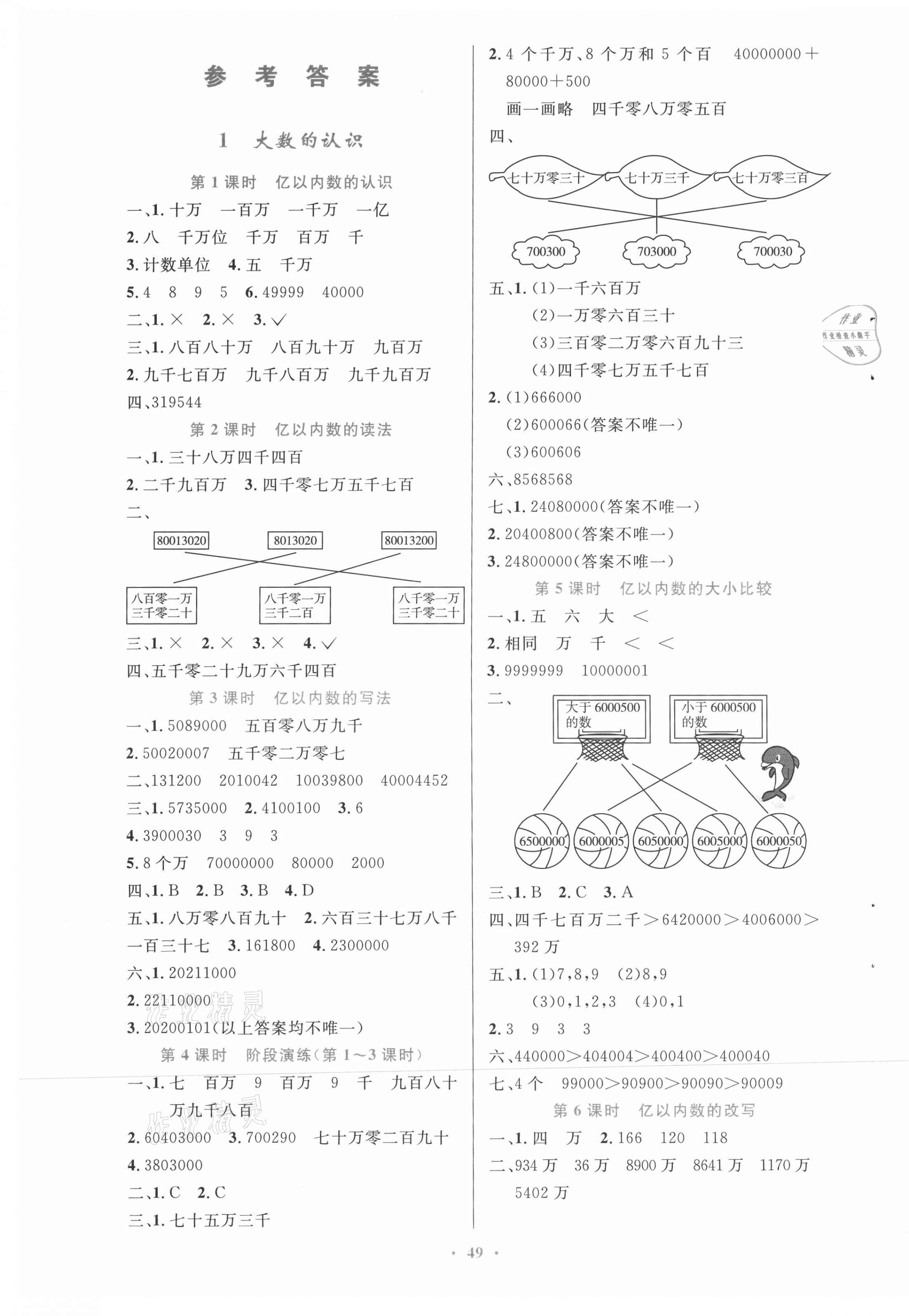 2021年同步測控優(yōu)化設(shè)計四年級數(shù)學(xué)上冊人教版增強寧夏專版 第1頁