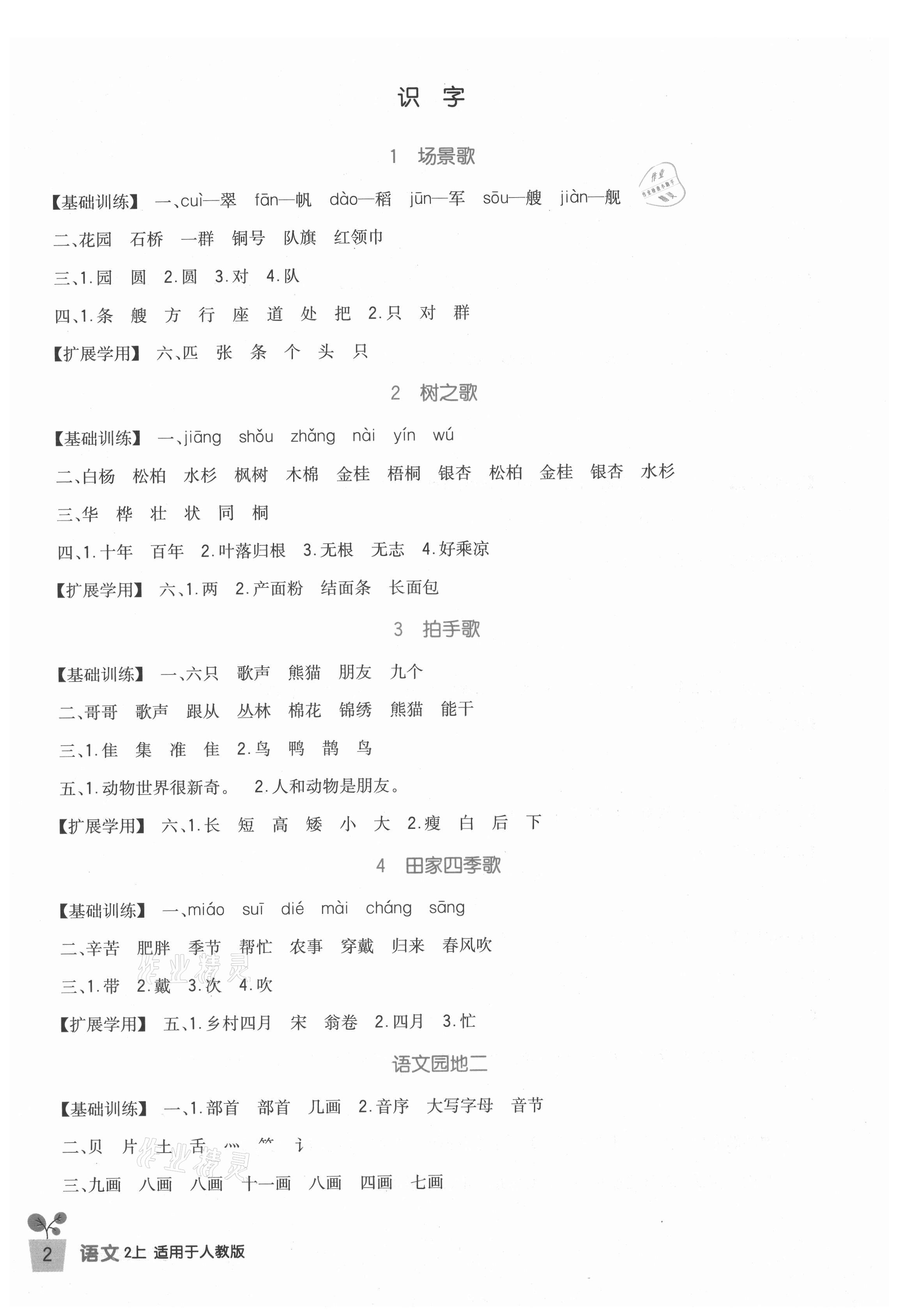 2021年新課標(biāo)小學(xué)生學(xué)習(xí)實(shí)踐園地二年級(jí)語(yǔ)文上冊(cè)人教版 第2頁(yè)