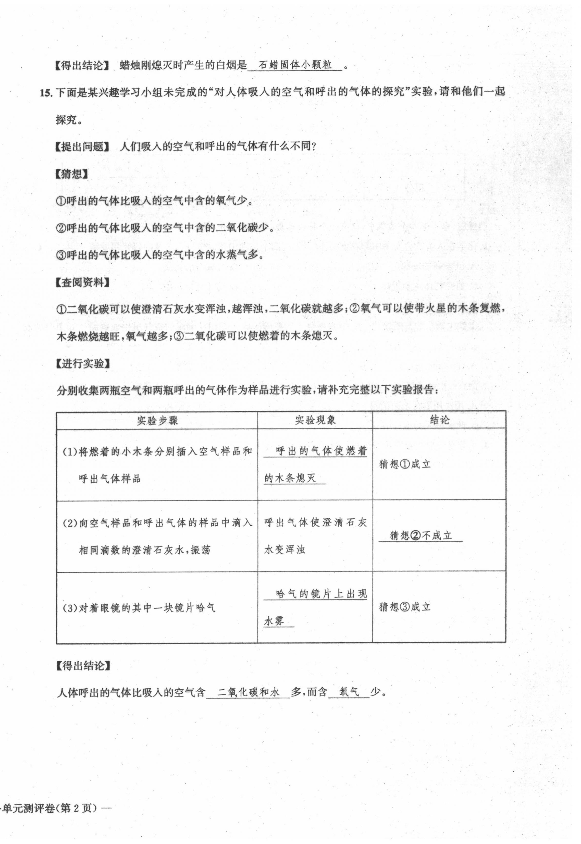 2021年学业评价测评卷九年级化学全一册人教版 第4页