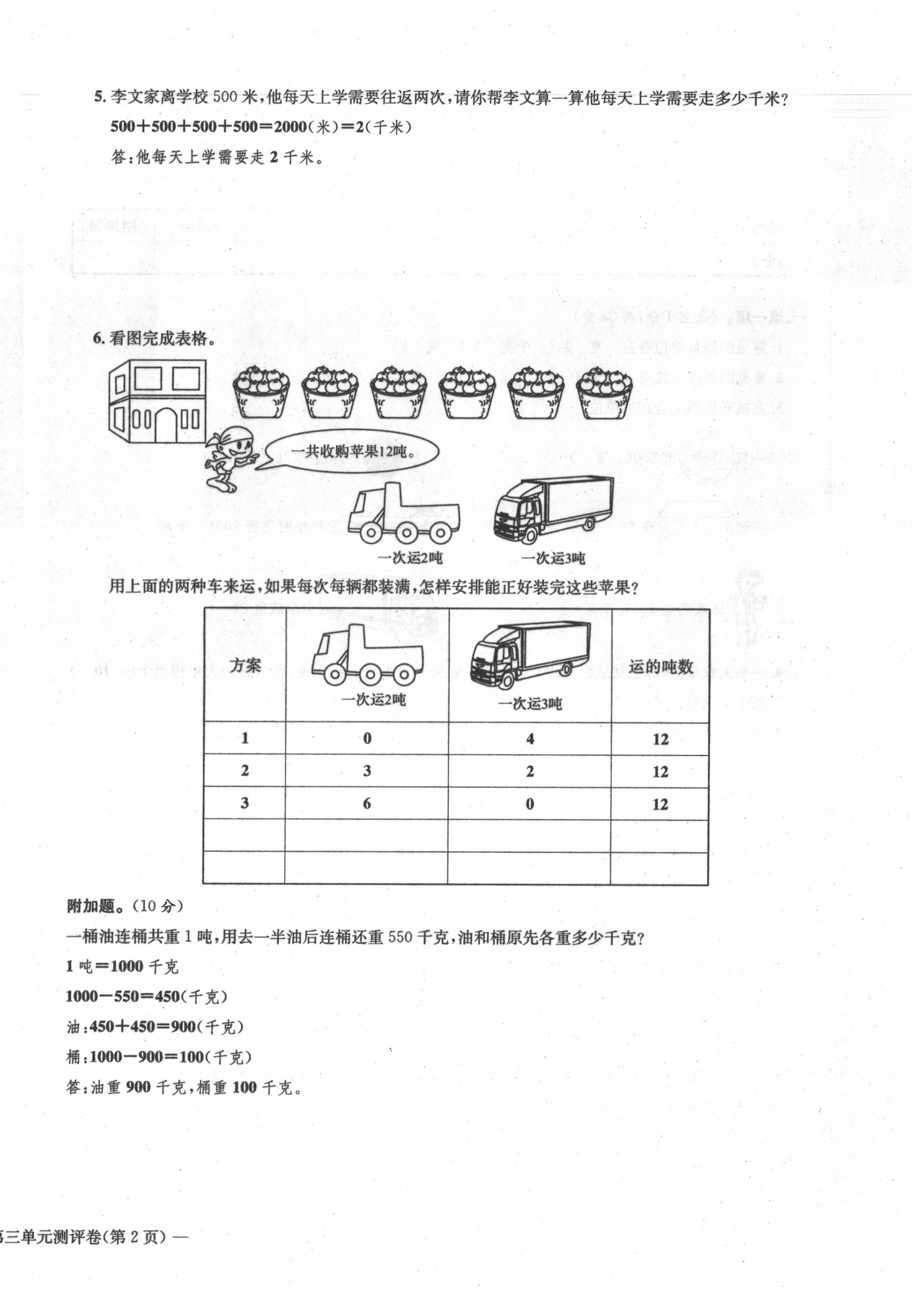 2021年學(xué)業(yè)評(píng)價(jià)測(cè)評(píng)卷三年級(jí)數(shù)學(xué)上冊(cè)人教版 第12頁(yè)