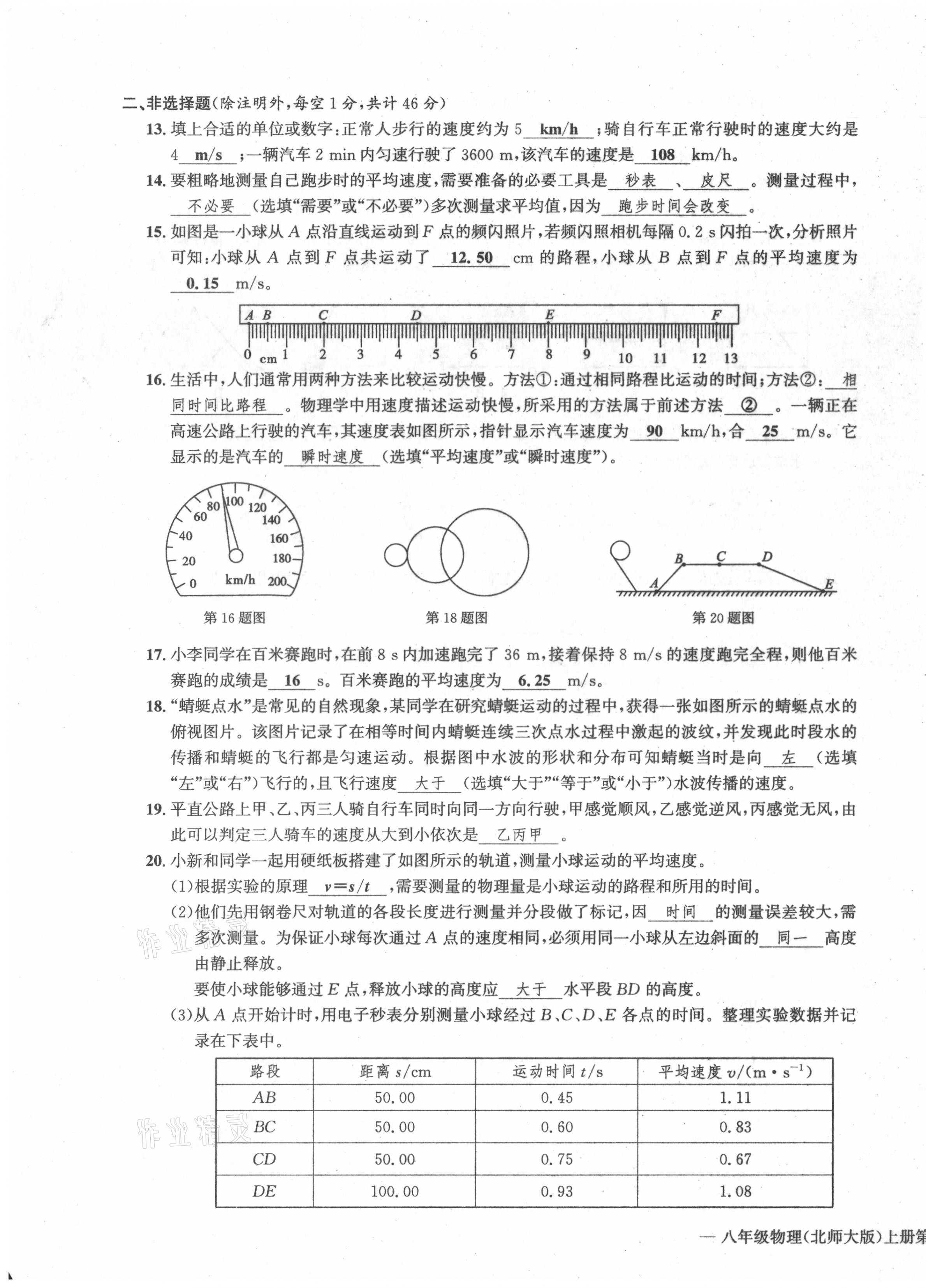 2021年學(xué)業(yè)評(píng)價(jià)測(cè)評(píng)卷八年級(jí)物理上冊(cè)北師大版 第11頁(yè)