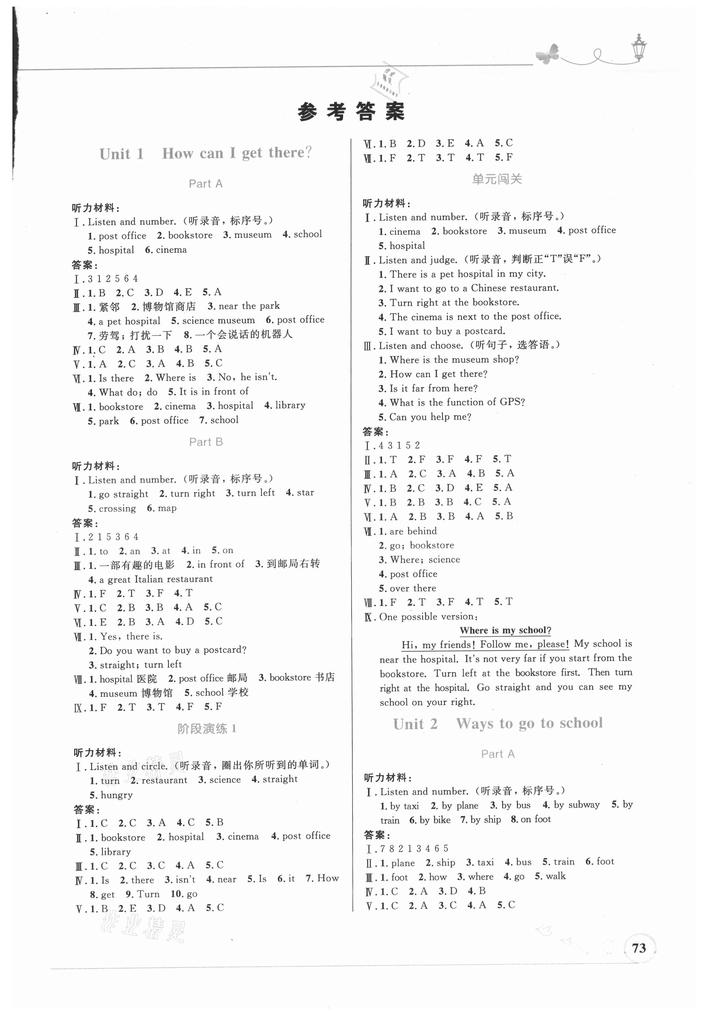 2021年小學(xué)同步測控優(yōu)化設(shè)計(jì)六年級英語上冊人教版精編版 第1頁