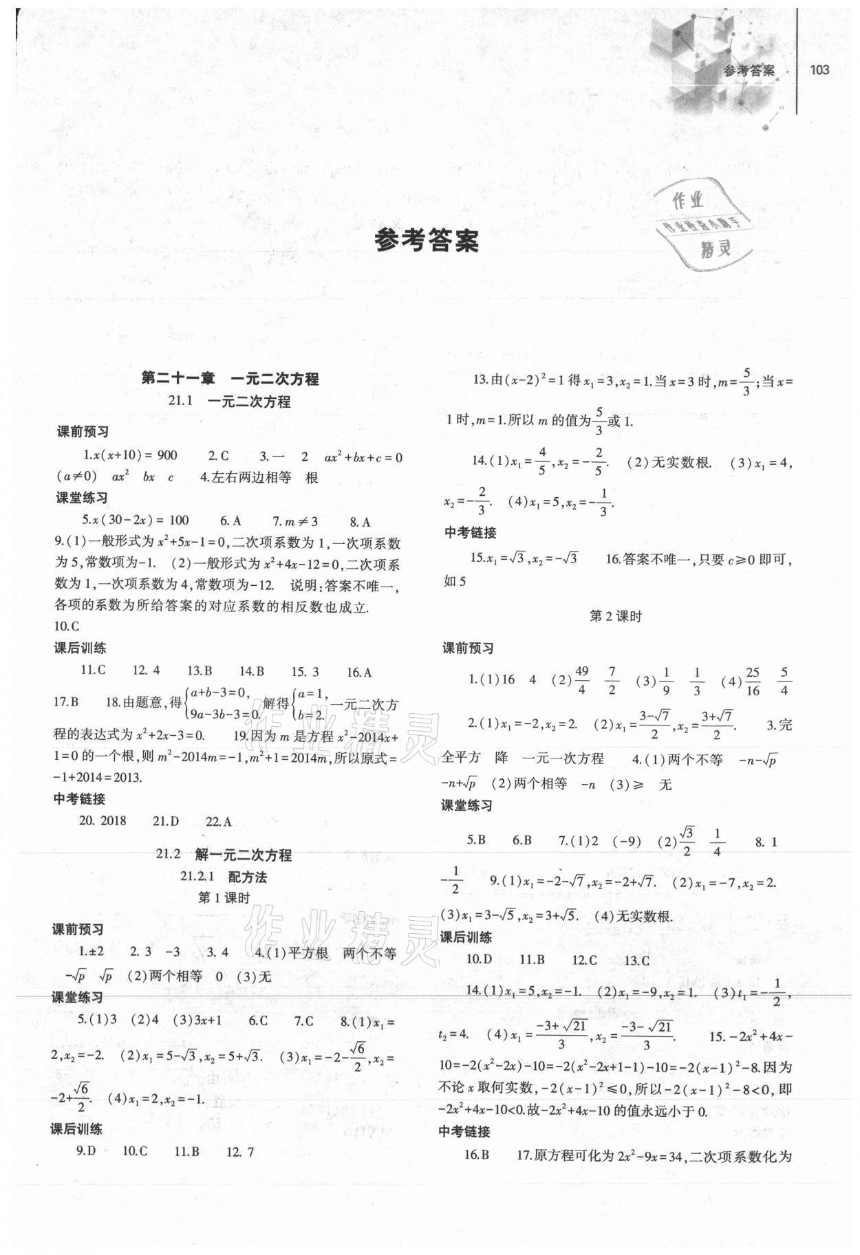 2021年同步练习册大象出版社九年级数学上册人教版 第1页