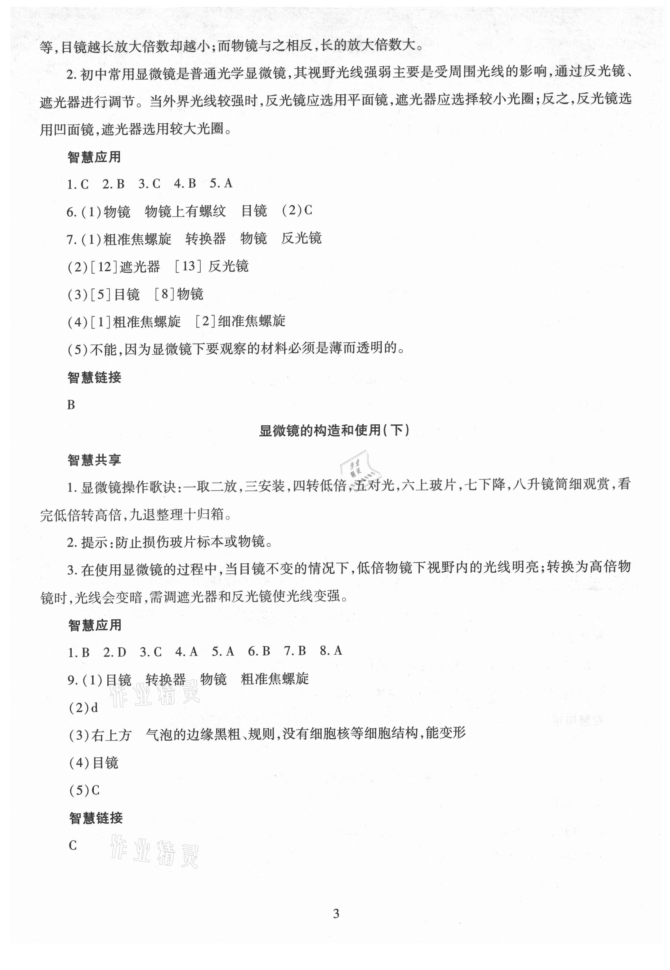 2021年智慧學(xué)習(xí)導(dǎo)學(xué)練明天出版社七年級生物上冊人教版 第3頁