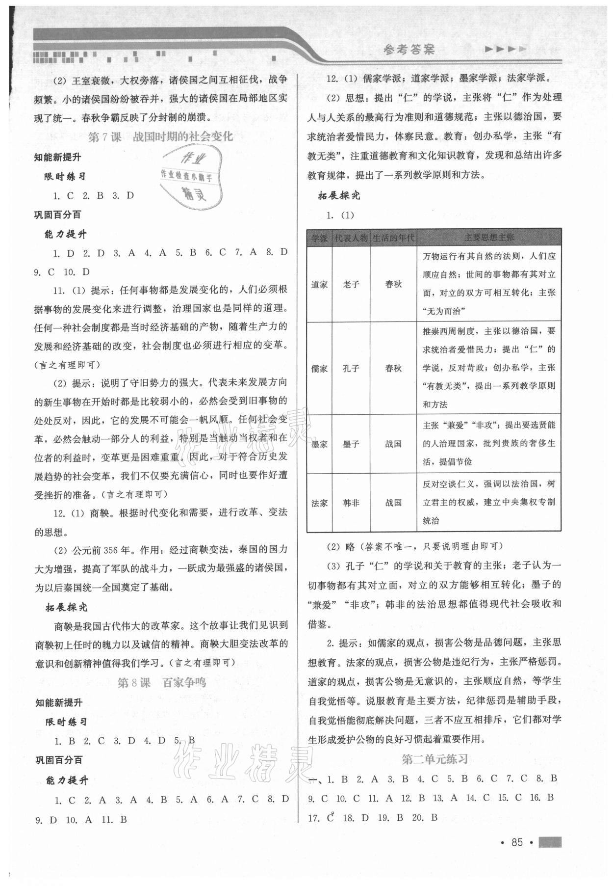 2021年新鞏固測試方案七年級歷史上冊人教版 第3頁
