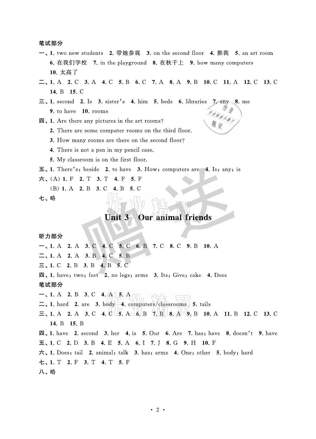 2021年自主學(xué)習(xí)與測(cè)評(píng)單元活頁(yè)卷五年級(jí)英語(yǔ)上冊(cè)譯林版 參考答案第2頁(yè)