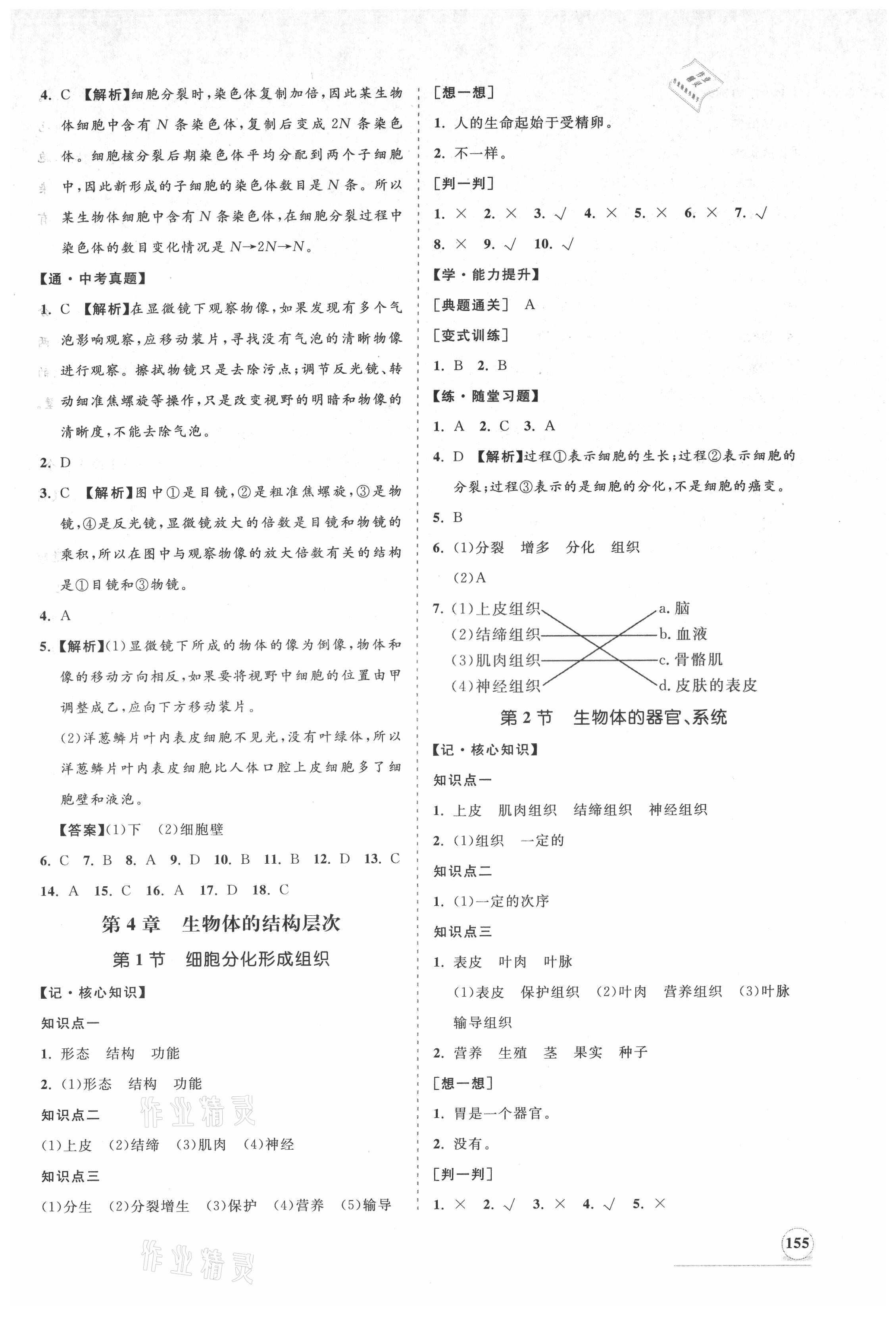 2021年新課程同步練習(xí)冊七年級生物上冊北師大版 第7頁