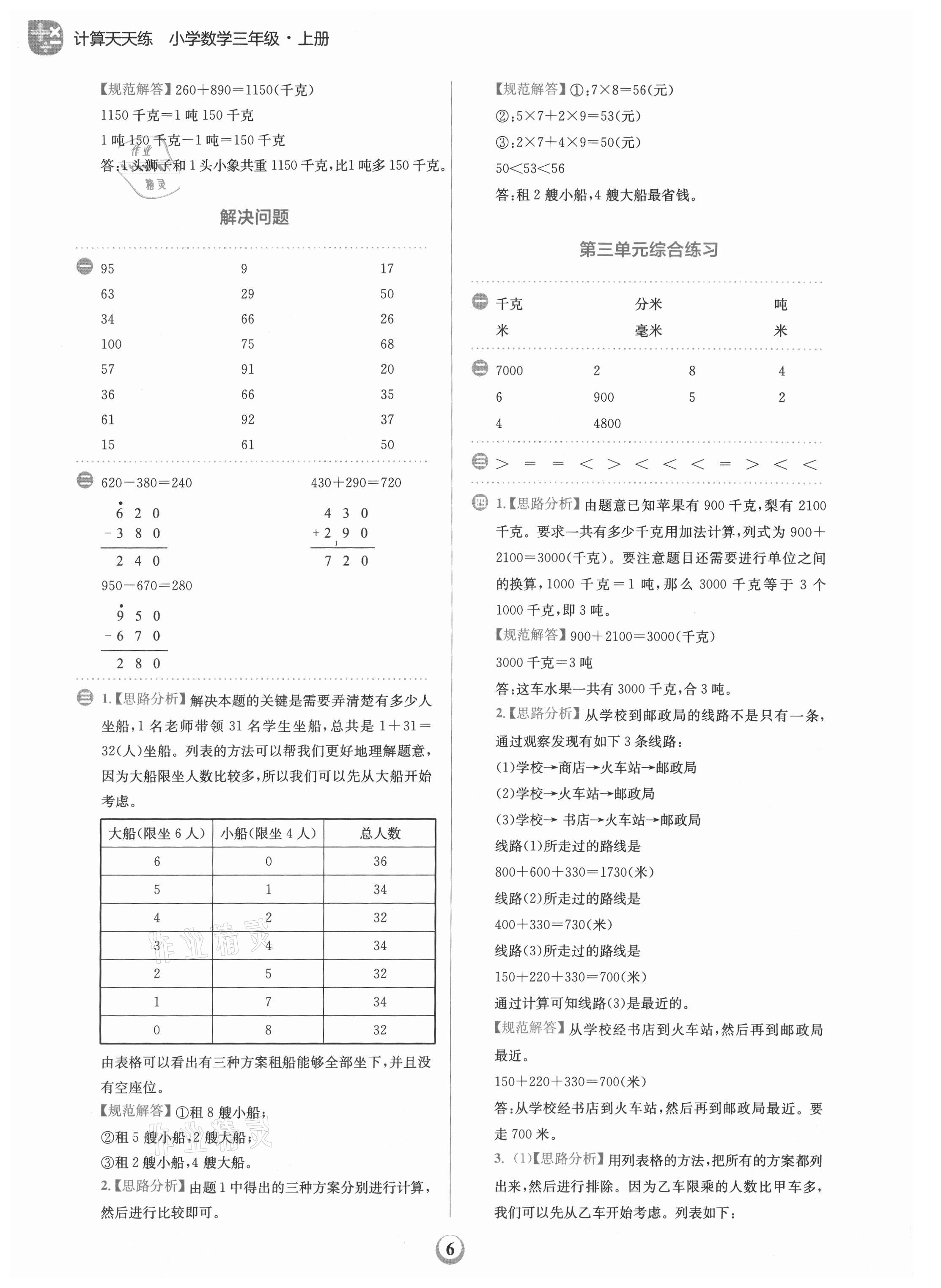 2021年金牛耳計算天天練三年級數學上冊人教版 第6頁