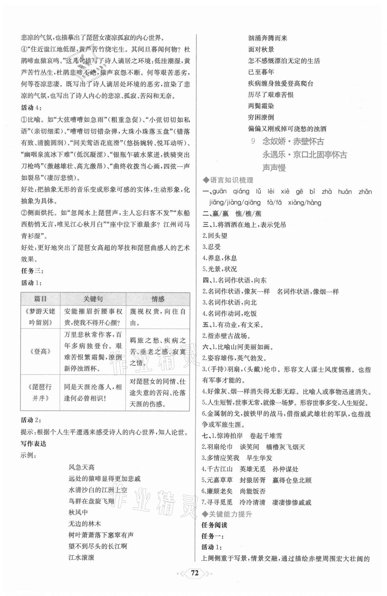 2021年新課程學(xué)習(xí)評(píng)價(jià)方案課時(shí)練高中語(yǔ)文必修上冊(cè)人教版 第10頁(yè)