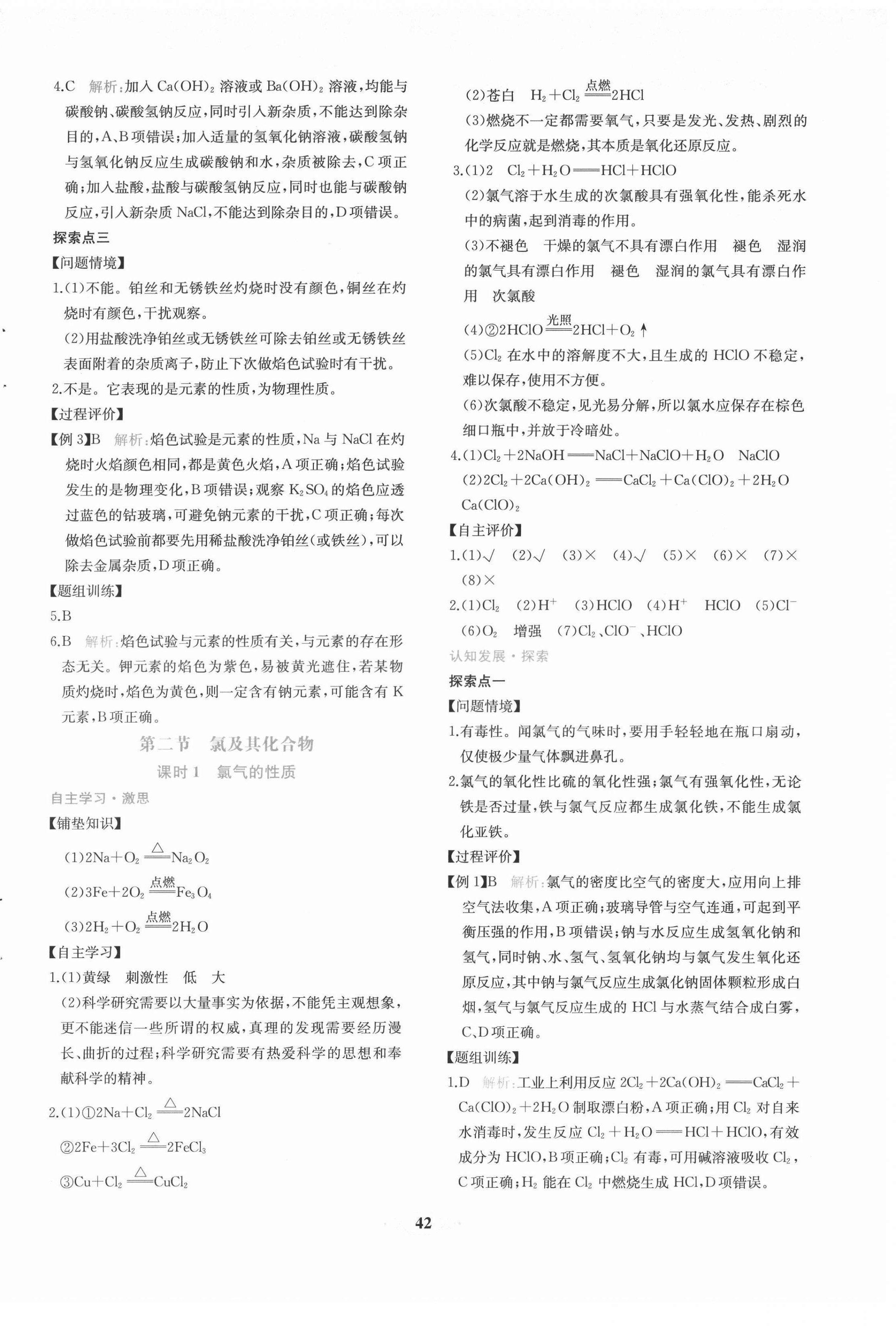 2021年新課程學(xué)習(xí)評(píng)價(jià)方案課時(shí)練高中化學(xué)必修第一冊(cè)人教版 第10頁