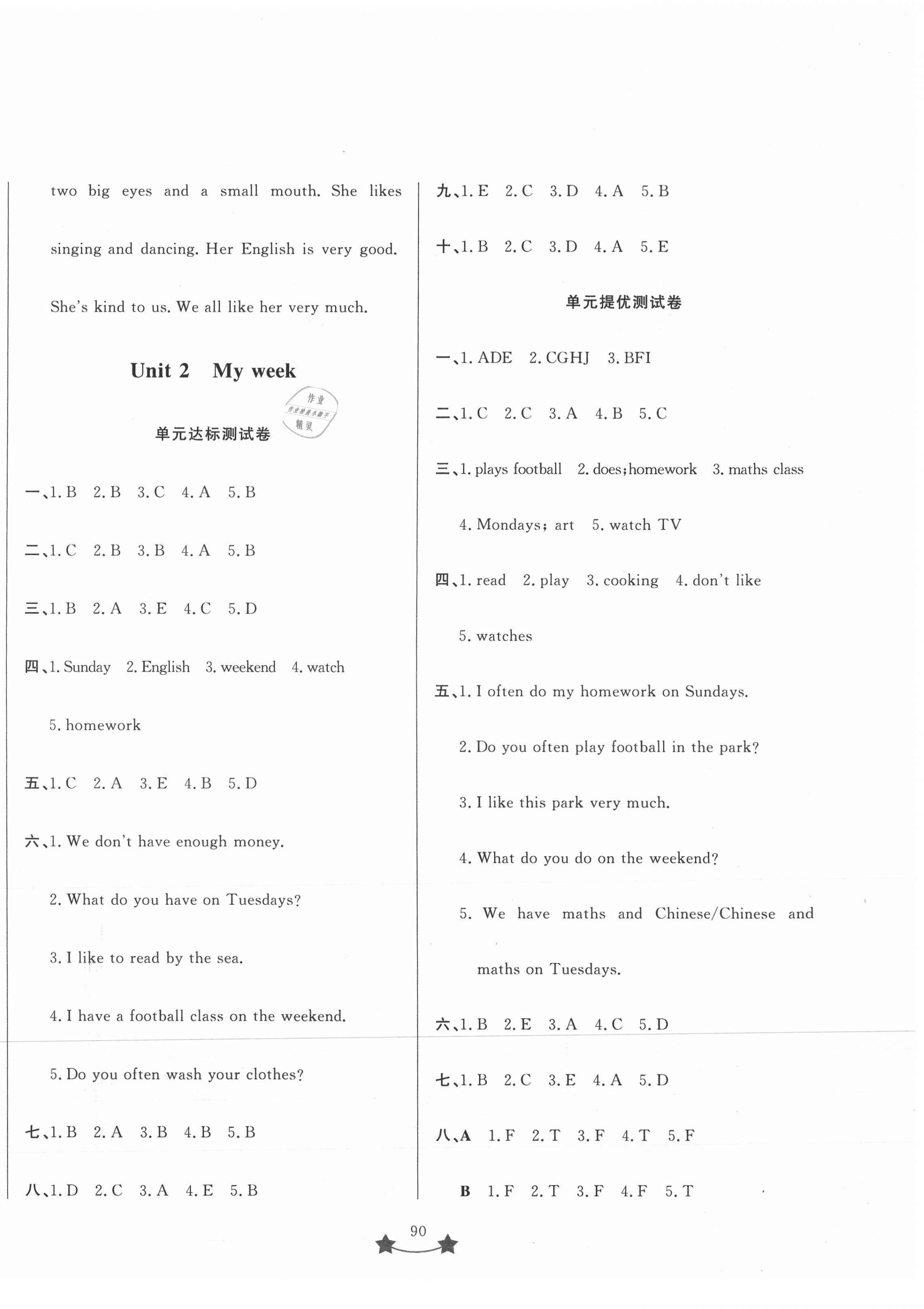 2021年小學(xué)單元測(cè)試卷五年級(jí)英語上冊(cè)人教版山東文藝出版社 第2頁