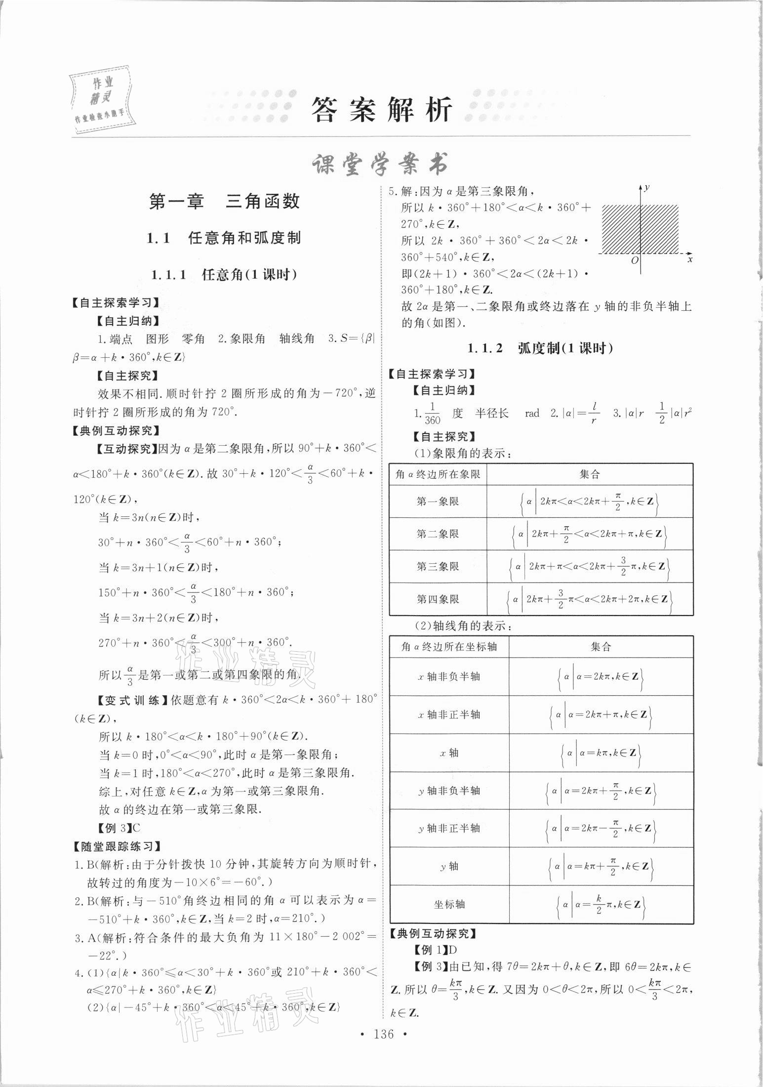 2021年能力培养与测试数学必修4人教版 参考答案第1页