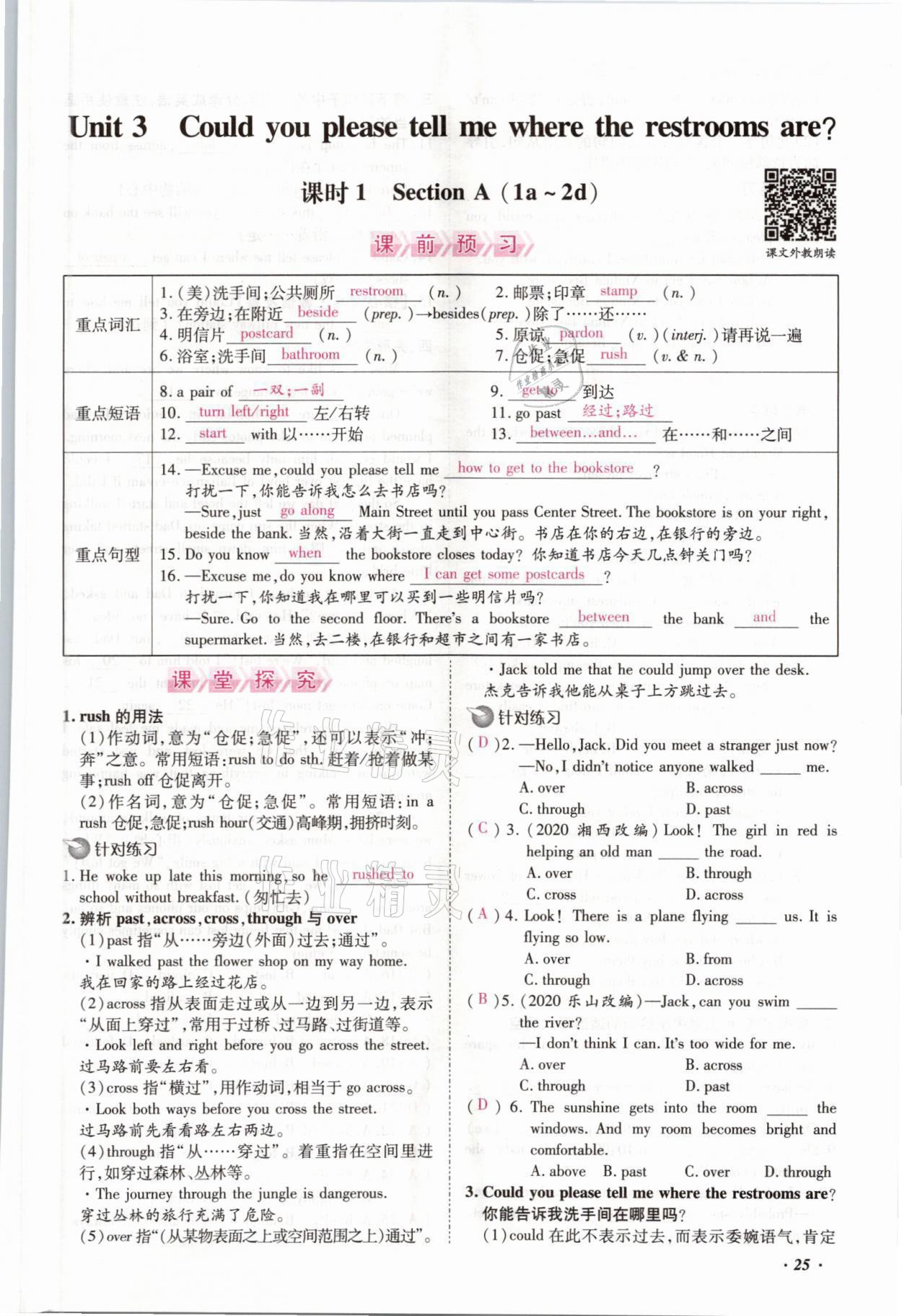 2021年本土攻略九年级英语全一册人教版 参考答案第25页