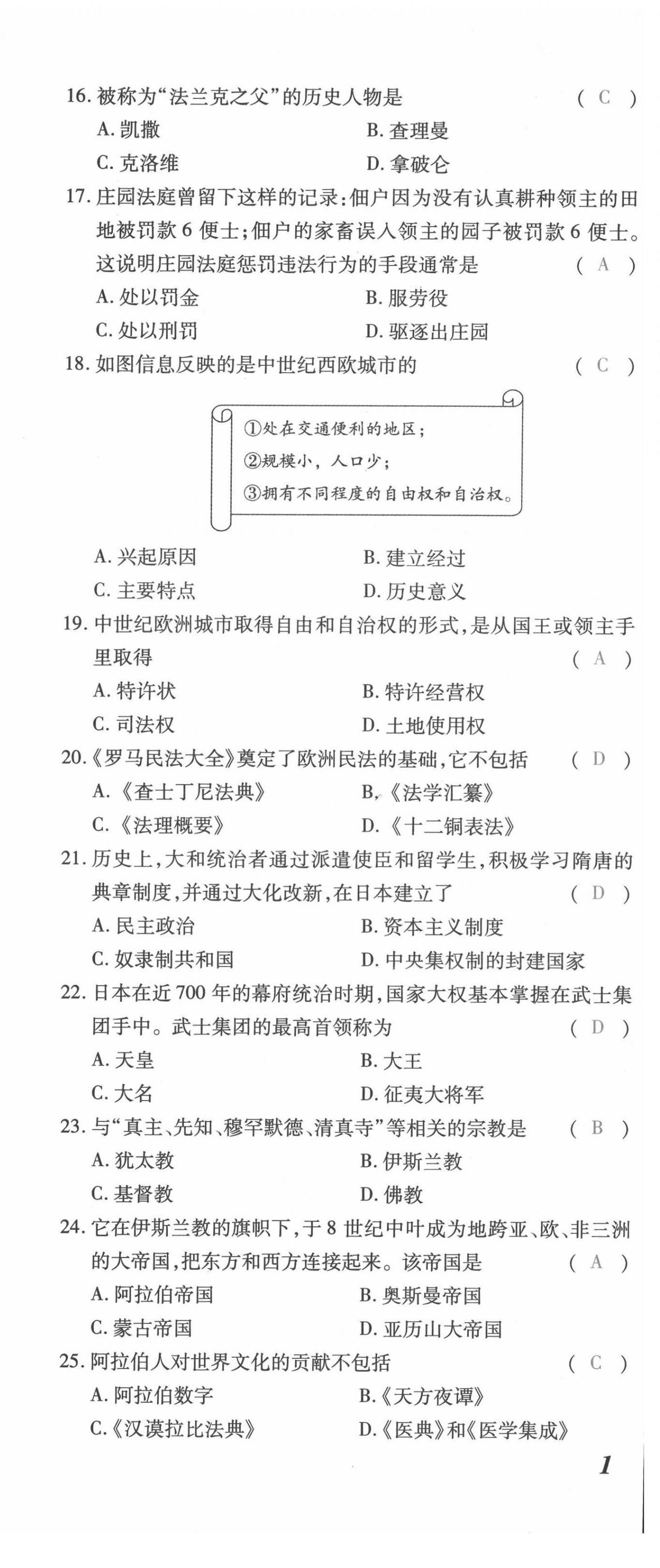 2021年本土攻略九年級歷史全一冊人教版 第3頁