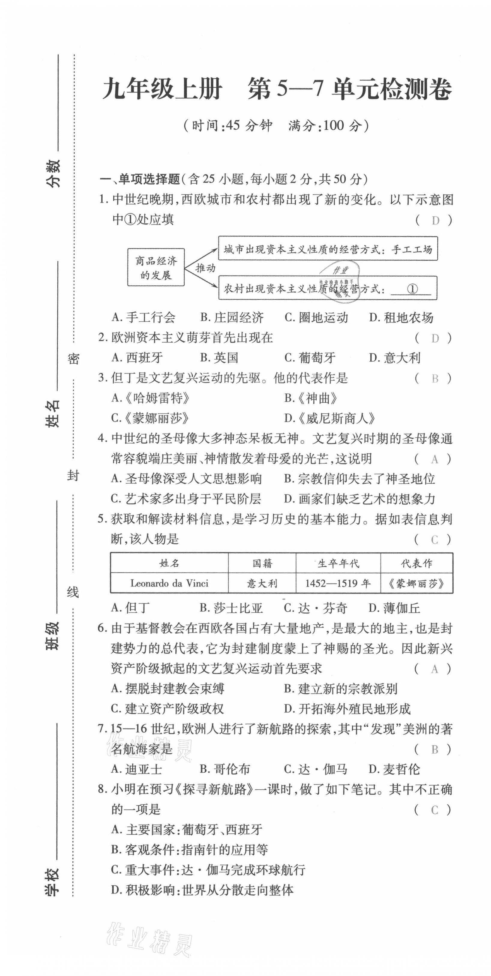 2021年本土攻略九年級(jí)歷史全一冊(cè)人教版 第7頁