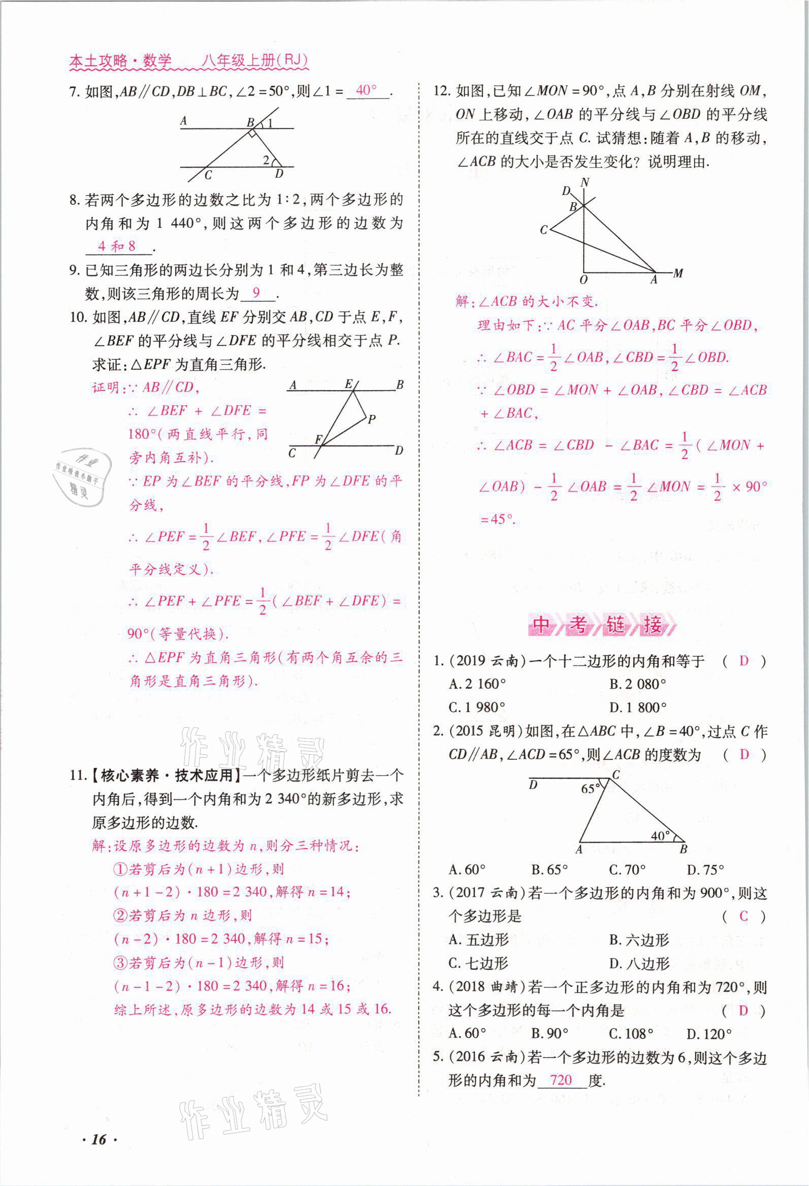 2021年本土攻略八年级数学上册人教版 参考答案第29页