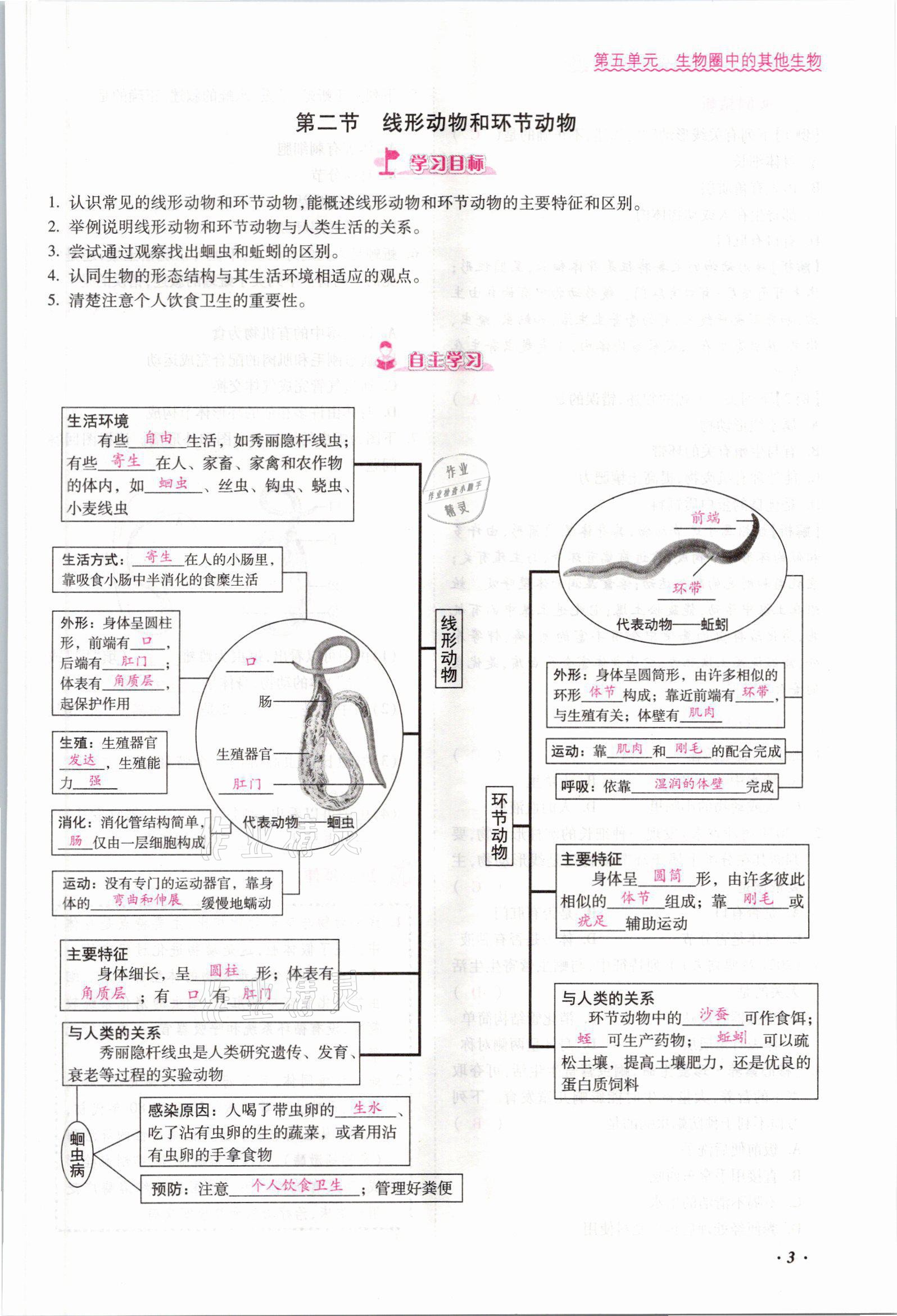 2021年本土攻略八年级生物全一册人教版 参考答案第3页