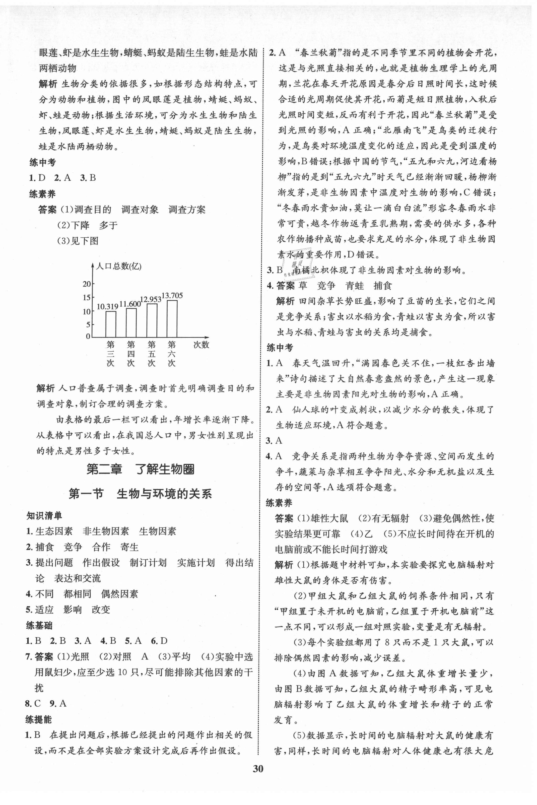 2021年初中同步学考优化设计七年级生物上册人教版 第2页