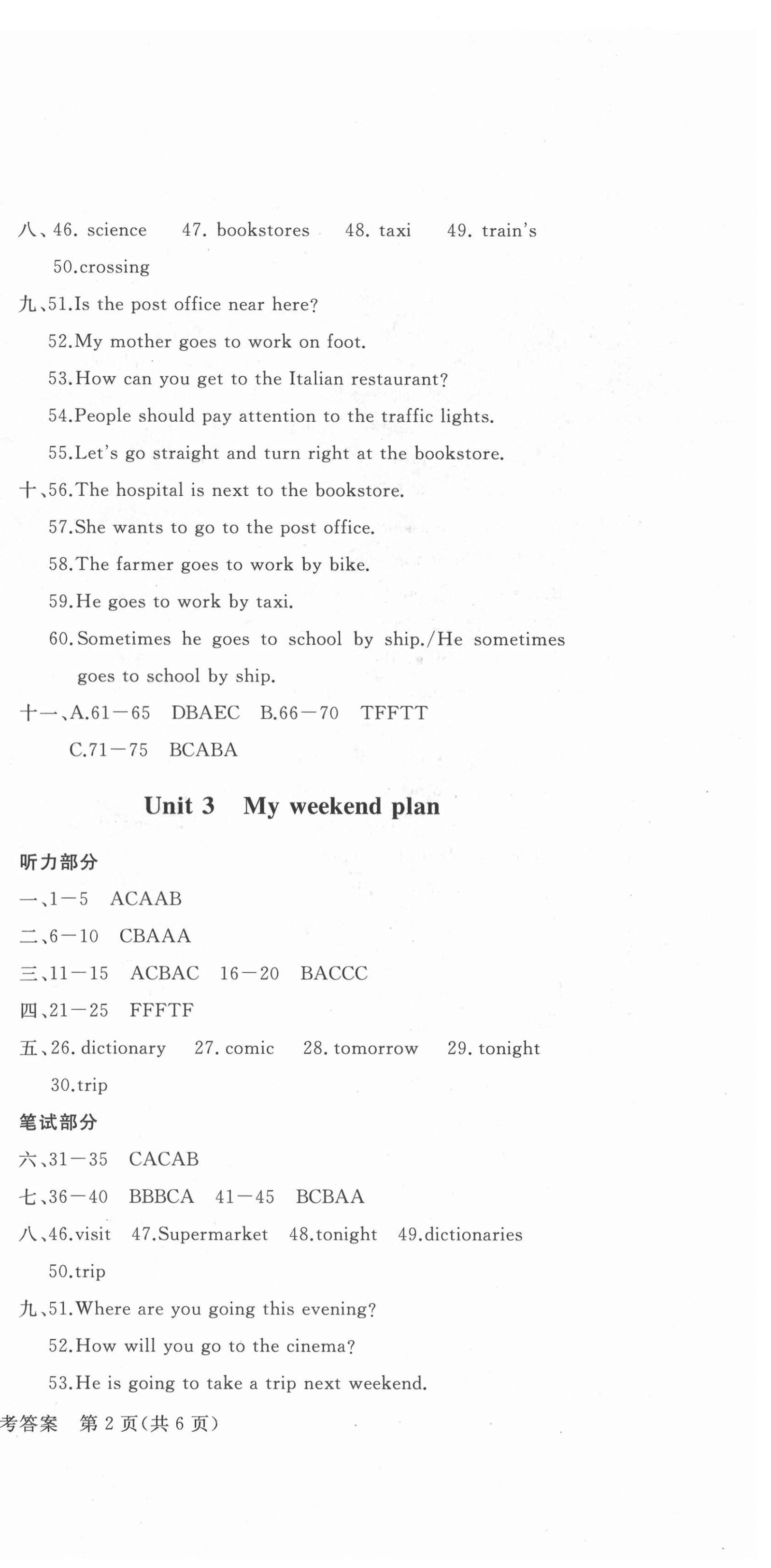 2021年?duì)钤蝗掏黄茖?dǎo)練測(cè)六年級(jí)英語上冊(cè)人教版順德專版 第15頁